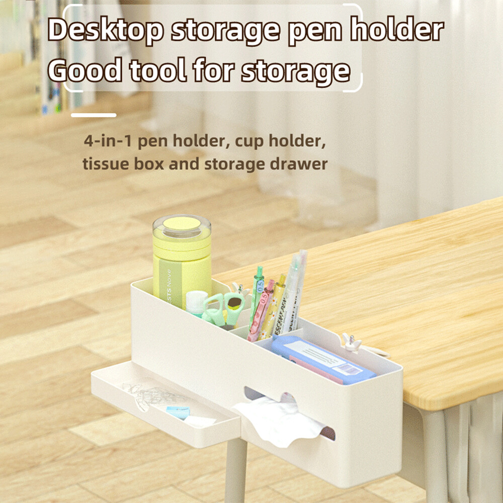 NBX Pen Holder Desk Side Storage Marker Pencil Box Desktop Organizer with R8W3