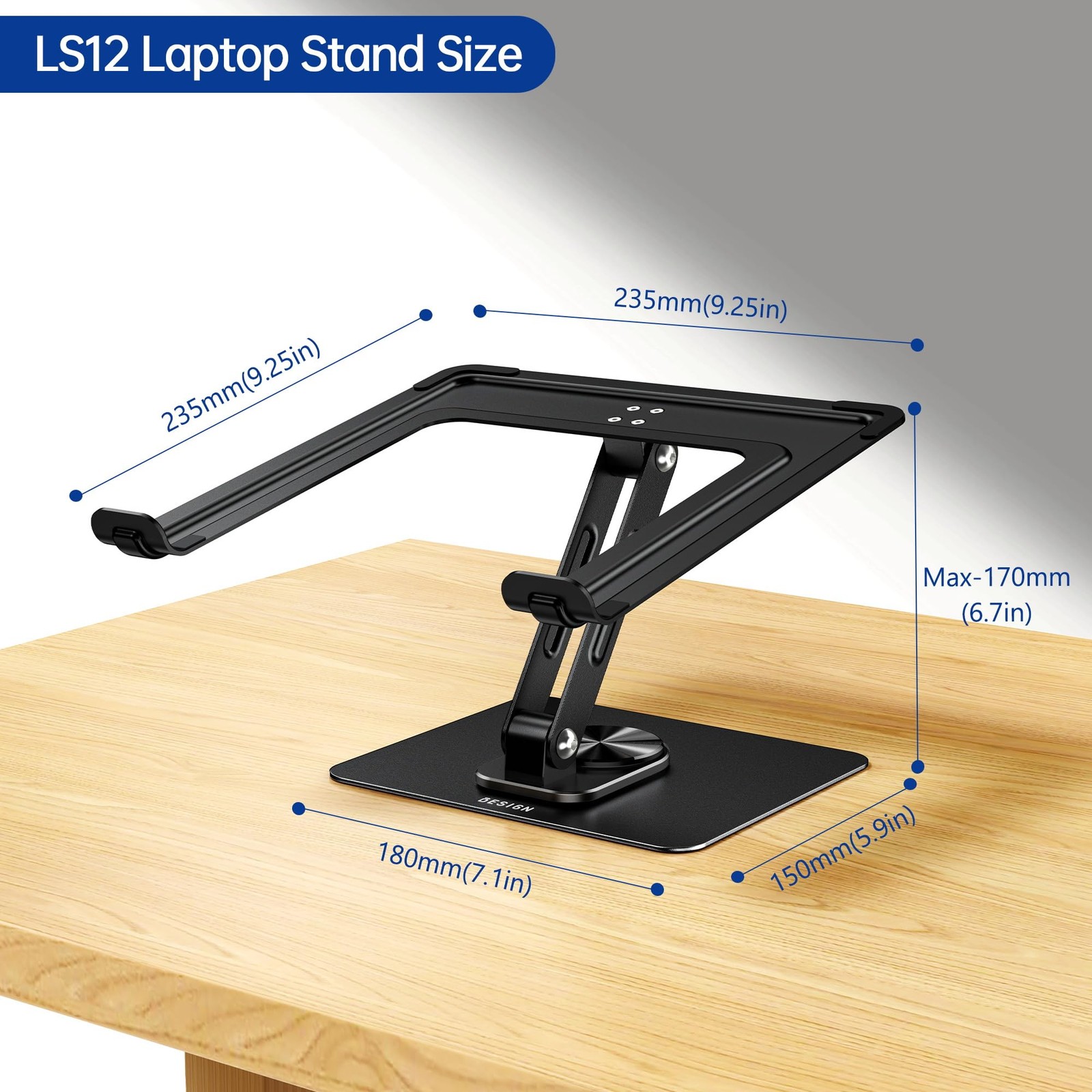BESIGN LS12 Laptop Stand with 360° Rotating Base, Ergonomic Adjustable…