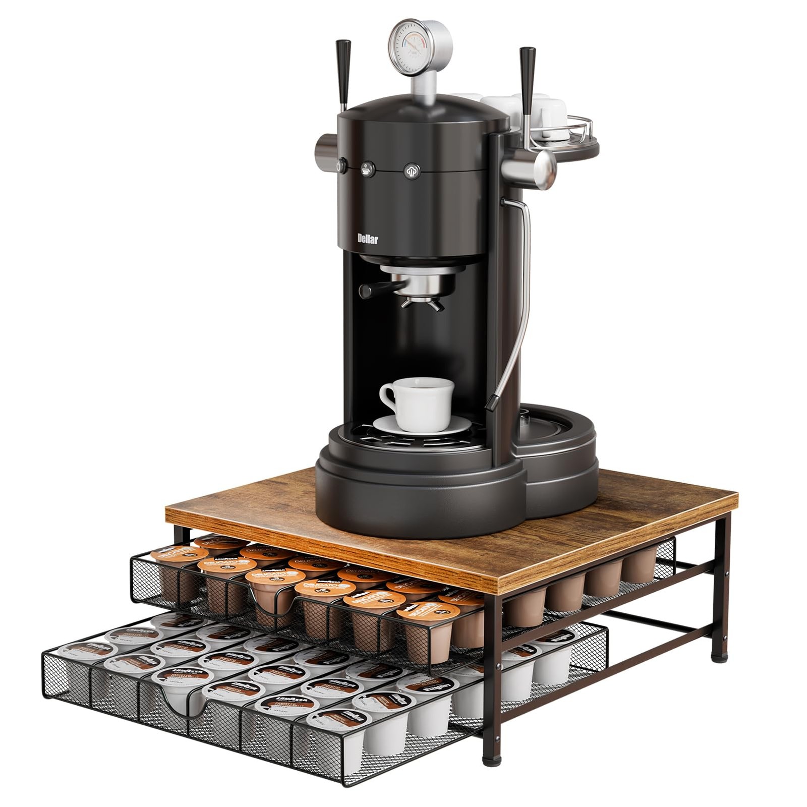 Coffee Pod Holder for Counter, 2 Tier Organizer K Cup Pods Black