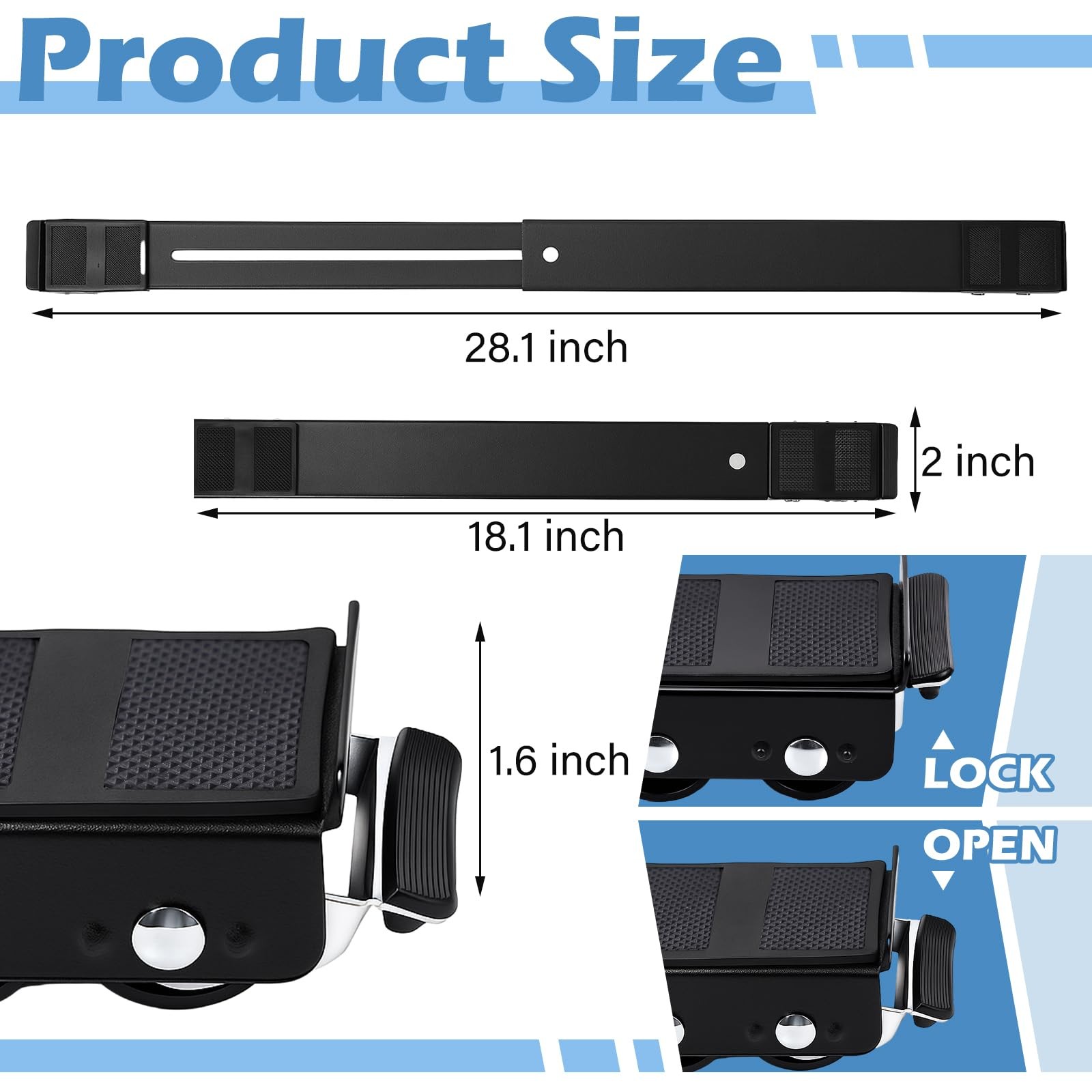 Adjustable File Caddy Wheel Dolly with Metal Lifters 18.1 to 28.1 Inch Mobile…