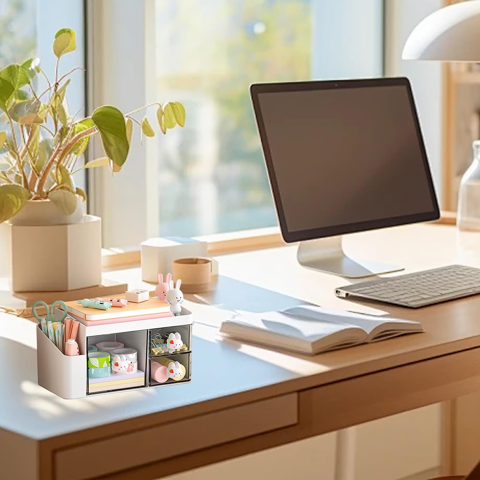 Desk Organizer with 3 Drawers and Pencil Pen holder, Multi-Functional Desktop…