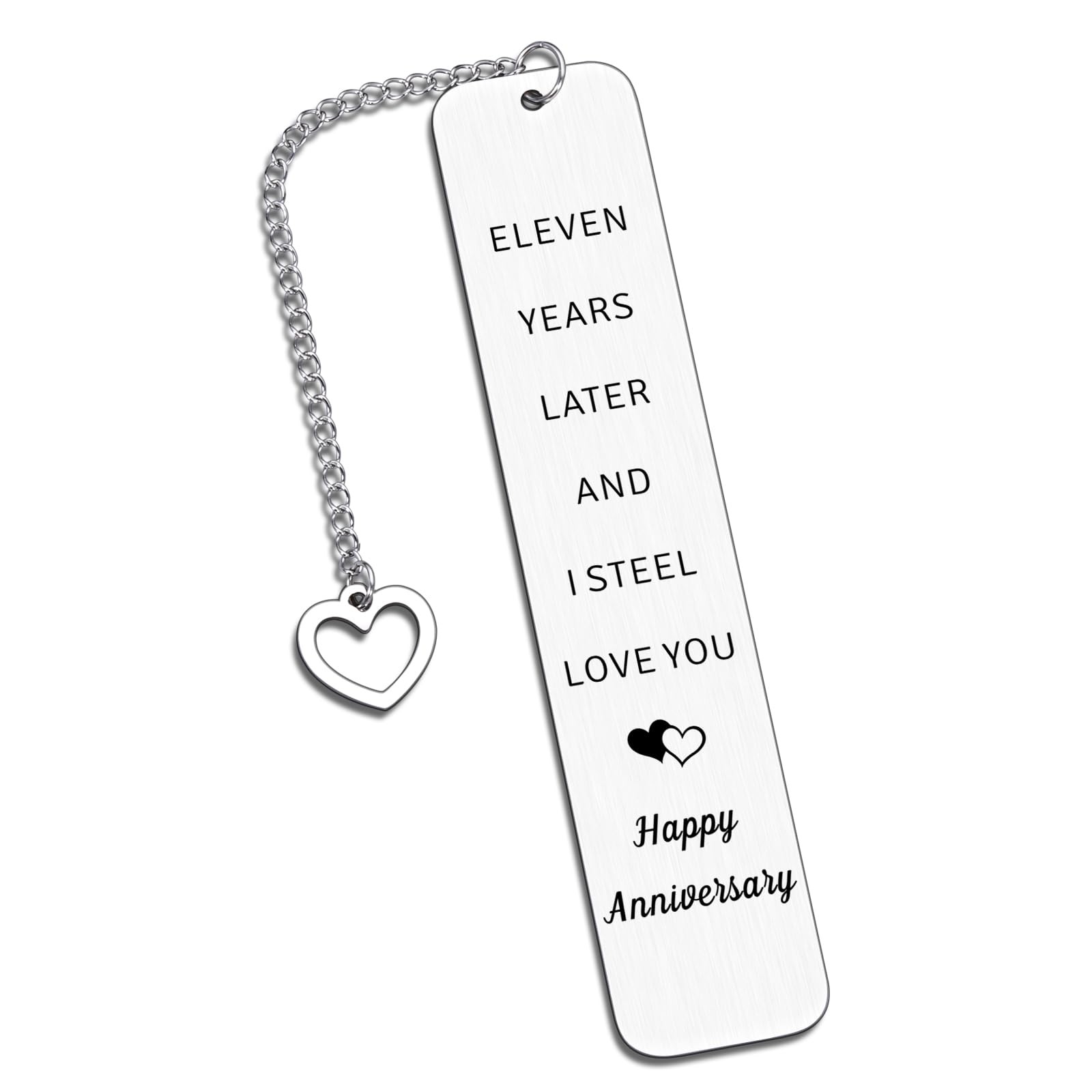 11 Year Anniversary Steel Gifts for Couple 11th Wedding small, Silver