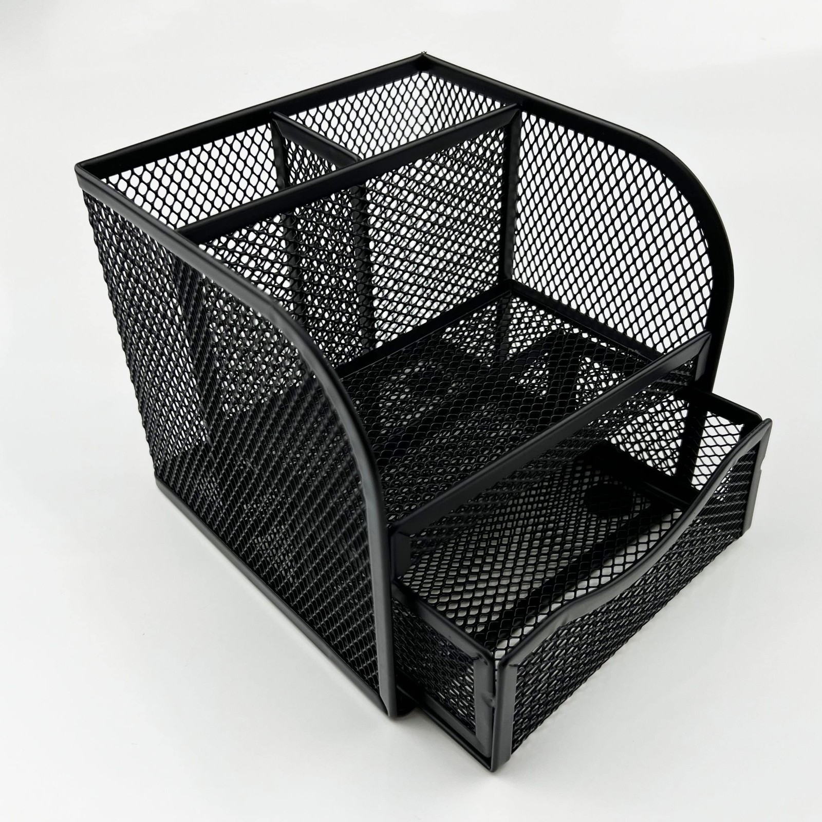 T11, Black Square Metal Wire Mesh Pencil Holder, Pencil Cup, Pen Holder, Desk…