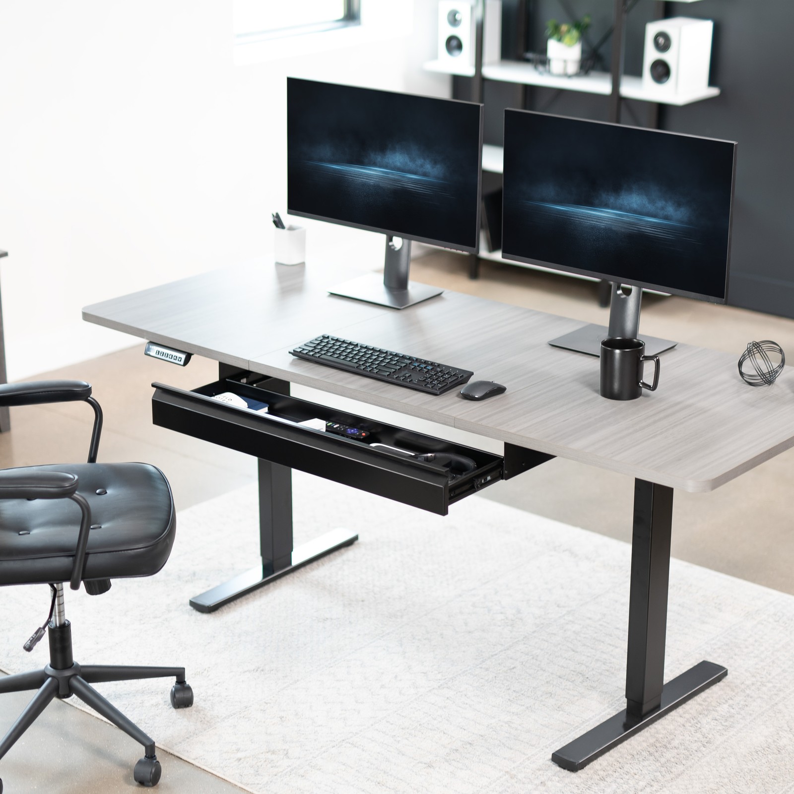 VIVO Black Space Saving 33″ Pull Out Under Desk Storage Drawer without Shell