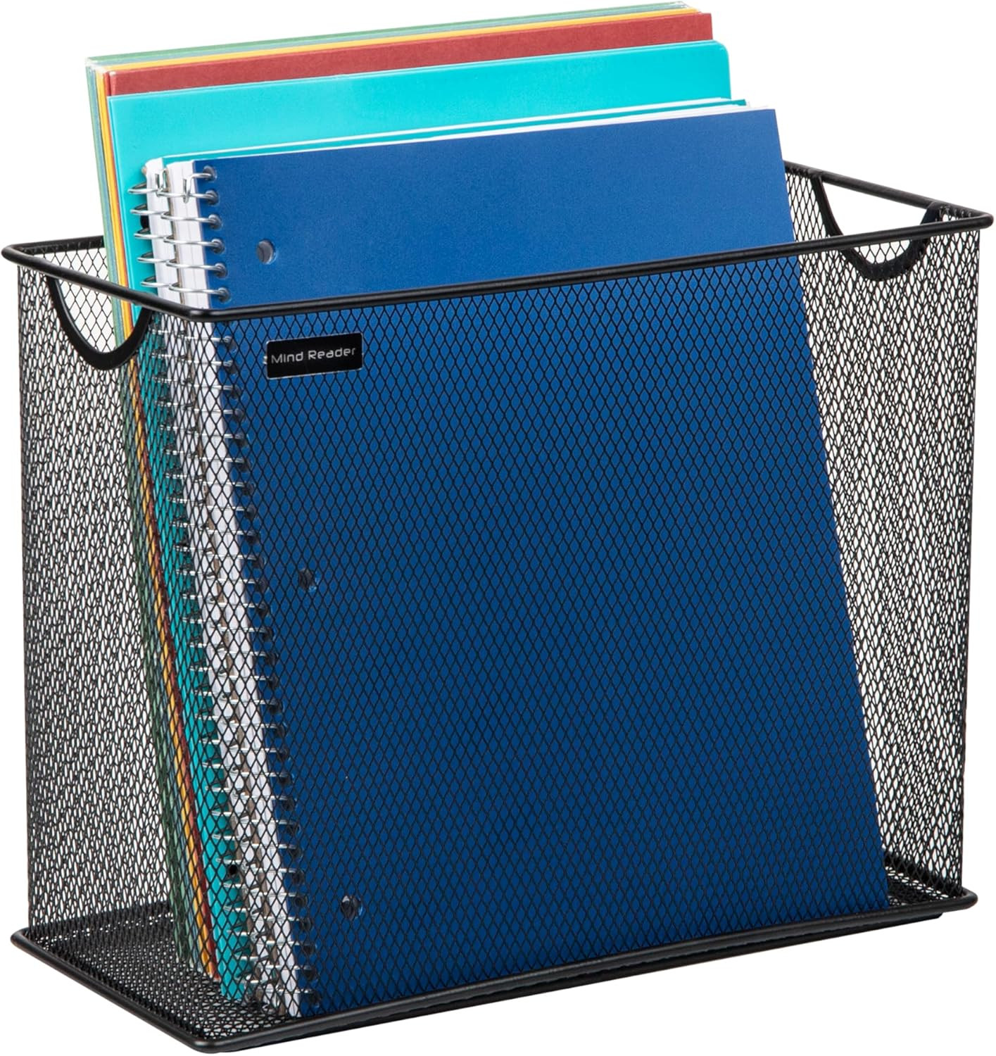 Vertical File Storage, Desktop Organizer, Hanging Files, Office, Metal Mesh, 12.
