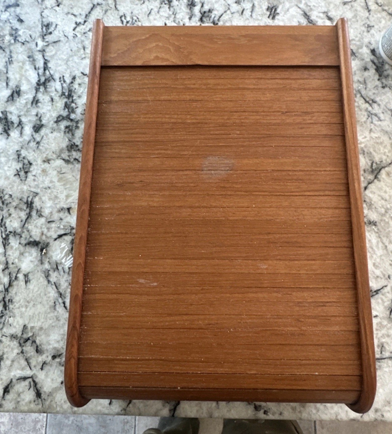 Wood Desktop Organizer with Sliding Door and Internal Dividers