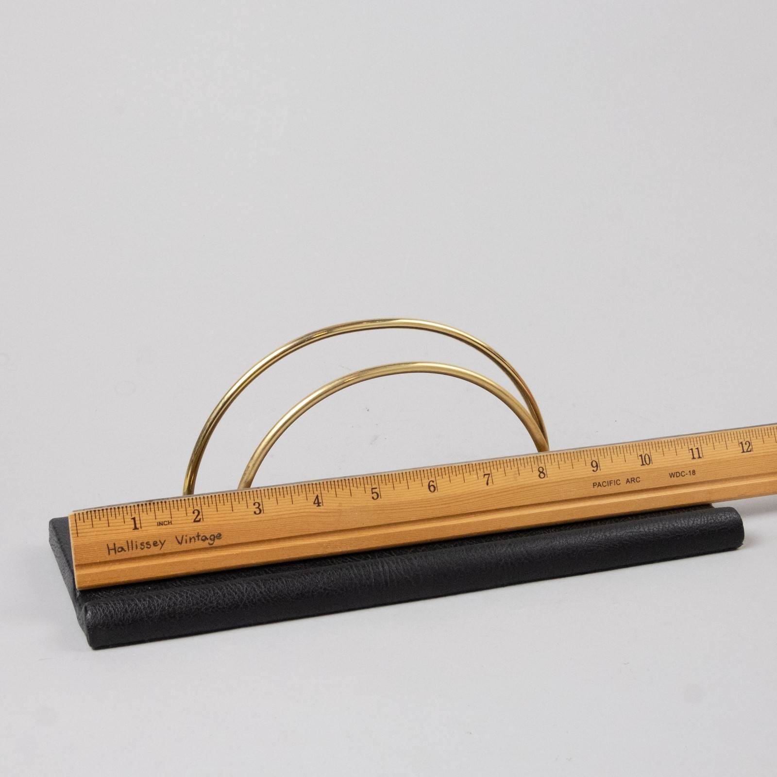 Vtg Letter holder Black Leather And Brass Embossed D. Steinberg & Sons Boston