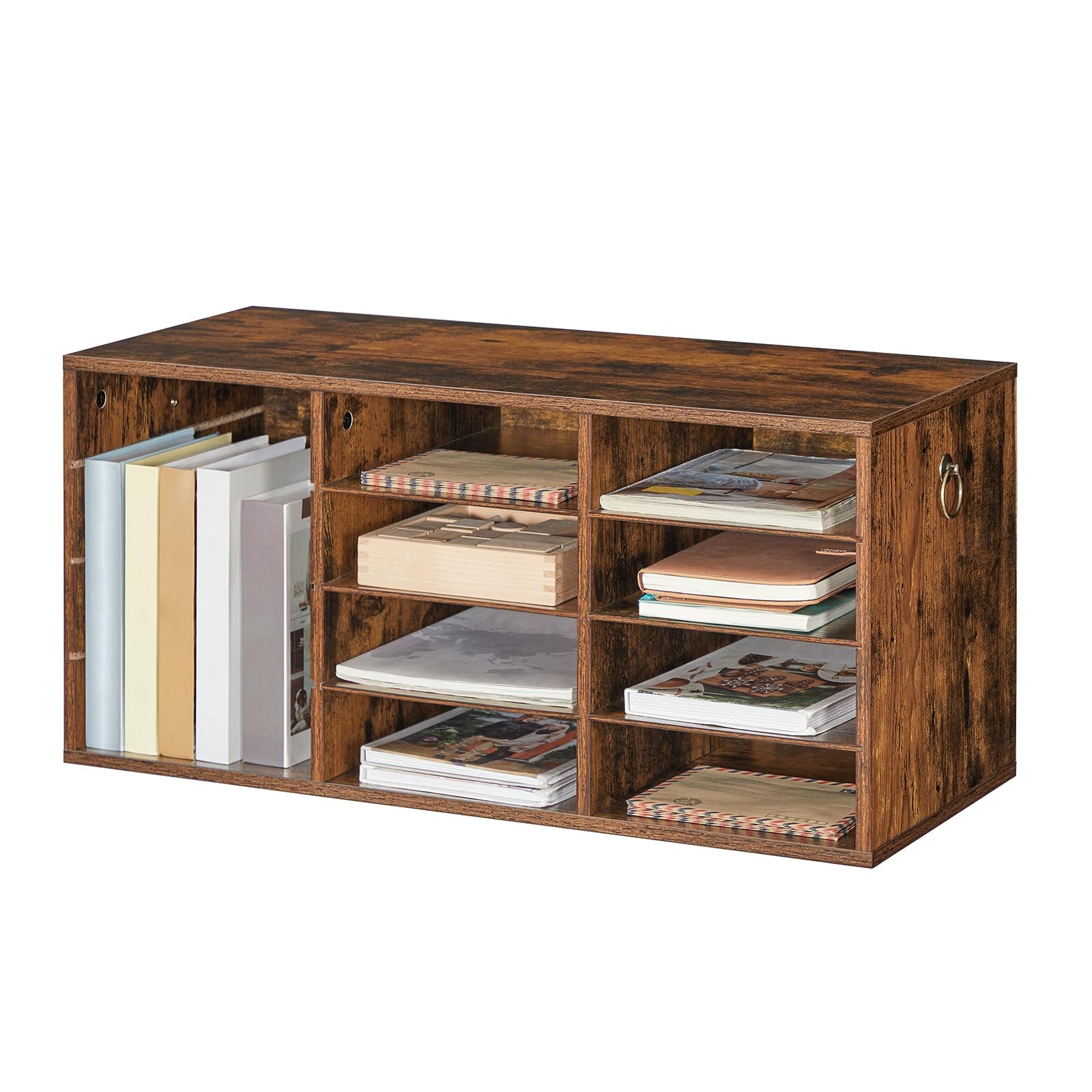 Countertop Mail Sorter Organizer Wooden Literature Organizer Student Mailbox For