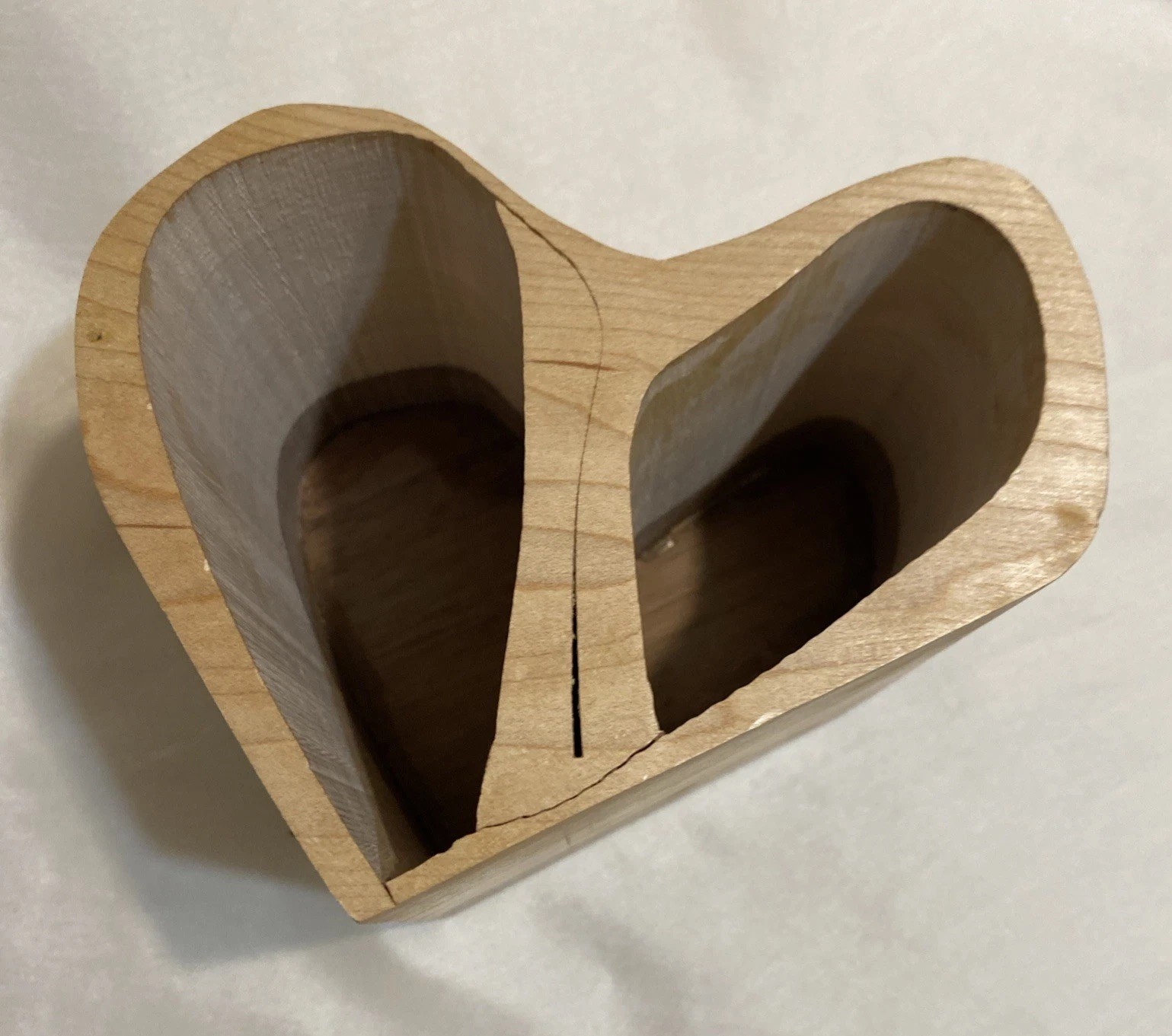 Wooden Utensil/Desk Organizer Heart Shaped Two Toned 6″ x 5″