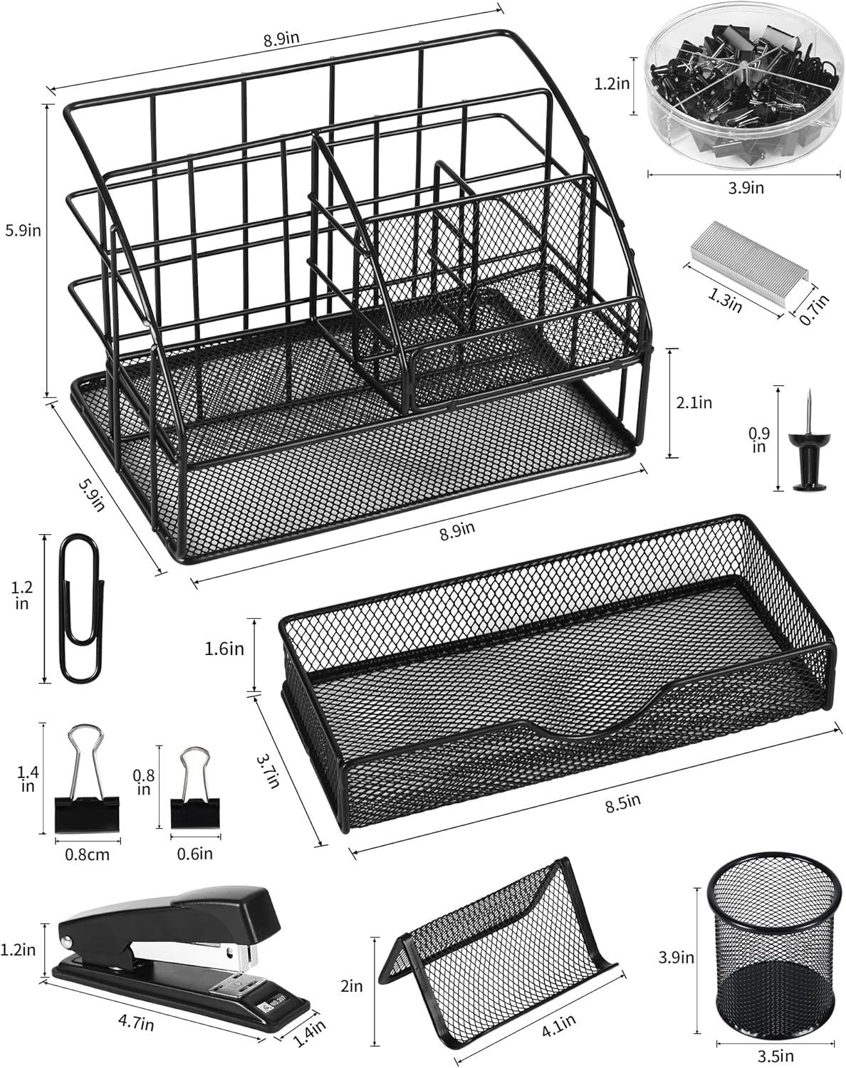 Office Supplies Desk Organizer – Desk Organizers and Accessories, Supplies Set w