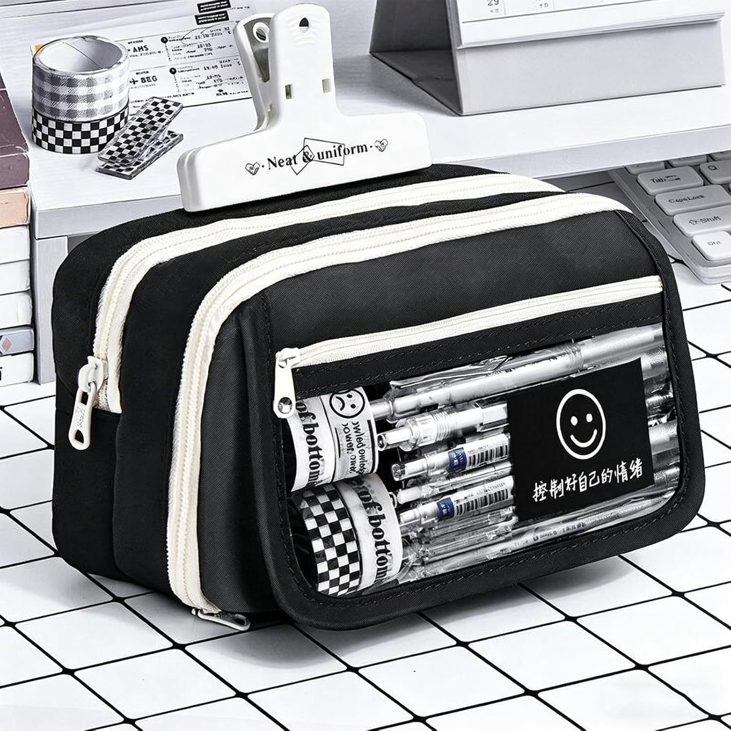 Large Capacity Desk Organizer, Multi-Functional Pencil Case Pen Holder,Pencil Po