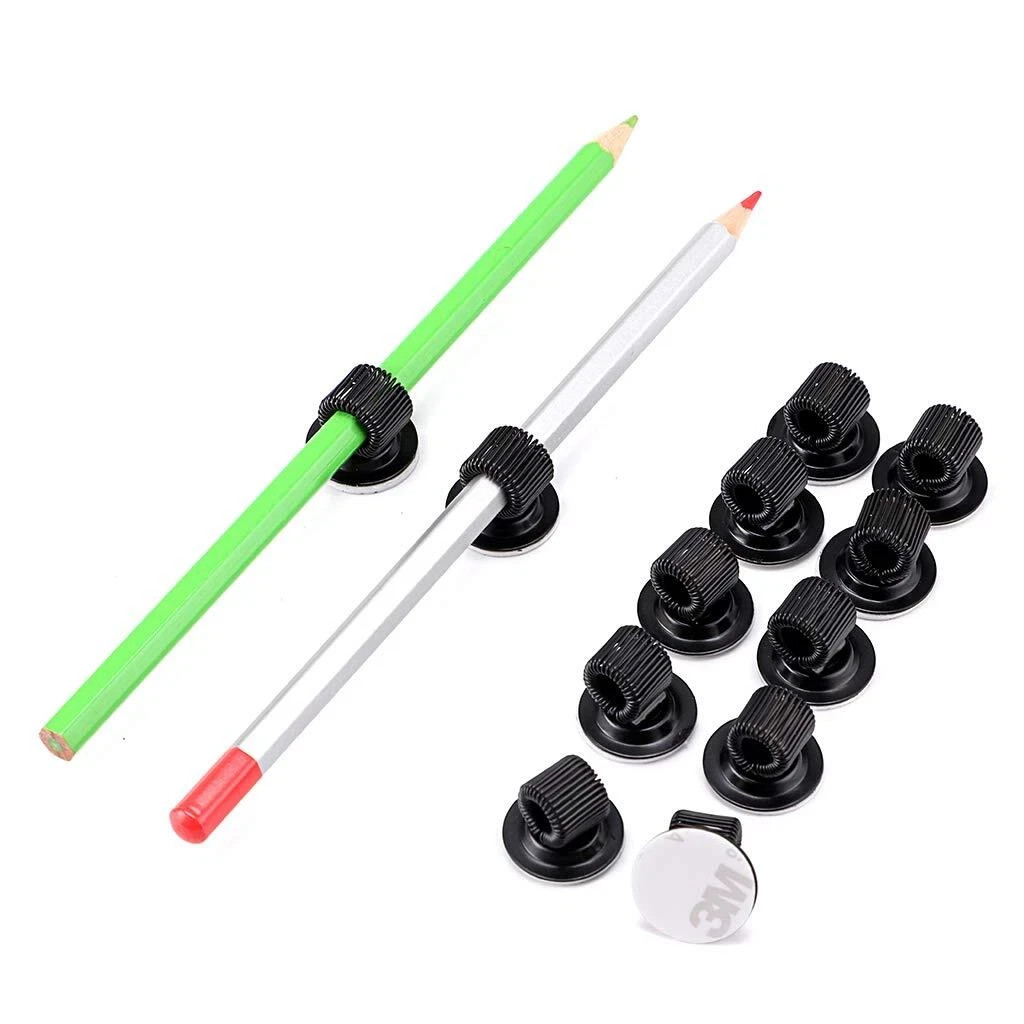 12 Pack Plating Pen Holder Clips Self Adhesive Pen Pencil 12PCSSmall Black