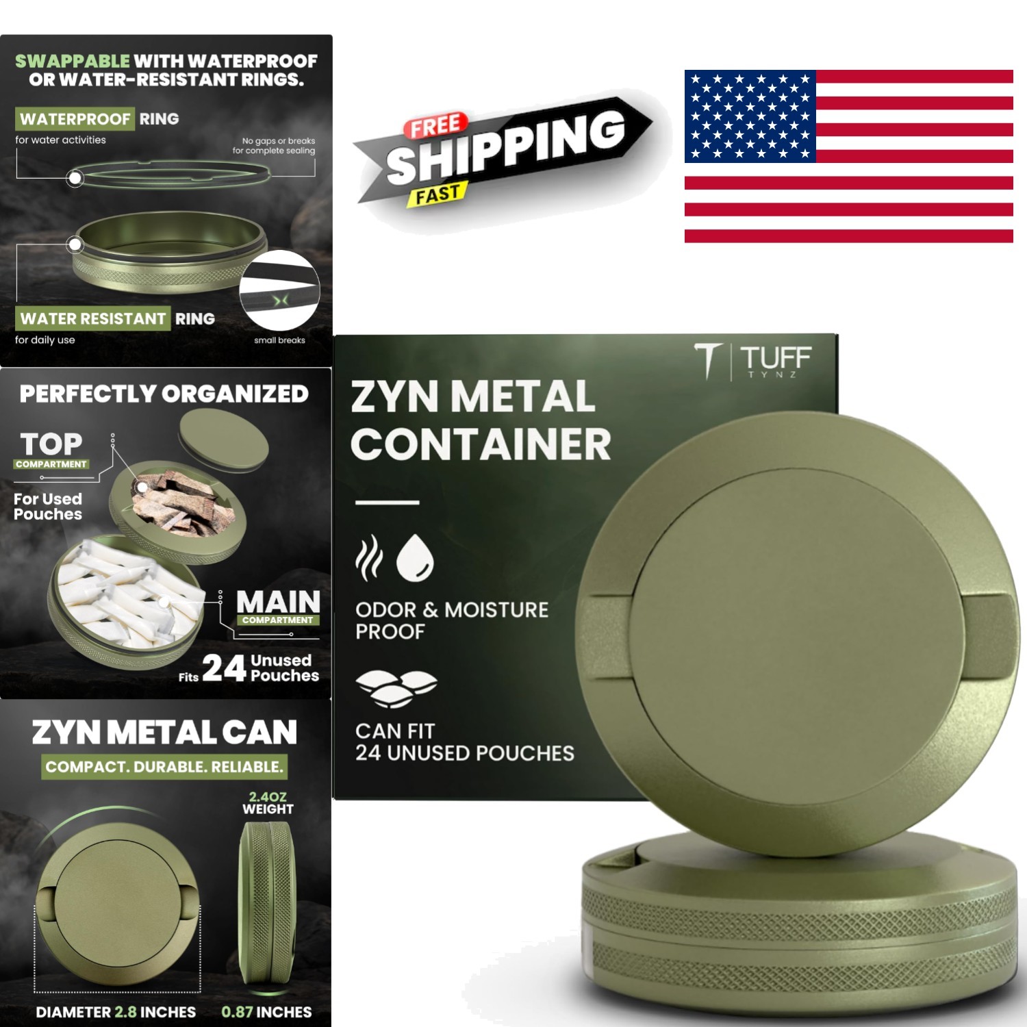 Perfect Gift Aluminum Storage Can Lightweight Dual Compartment for Everyday Use