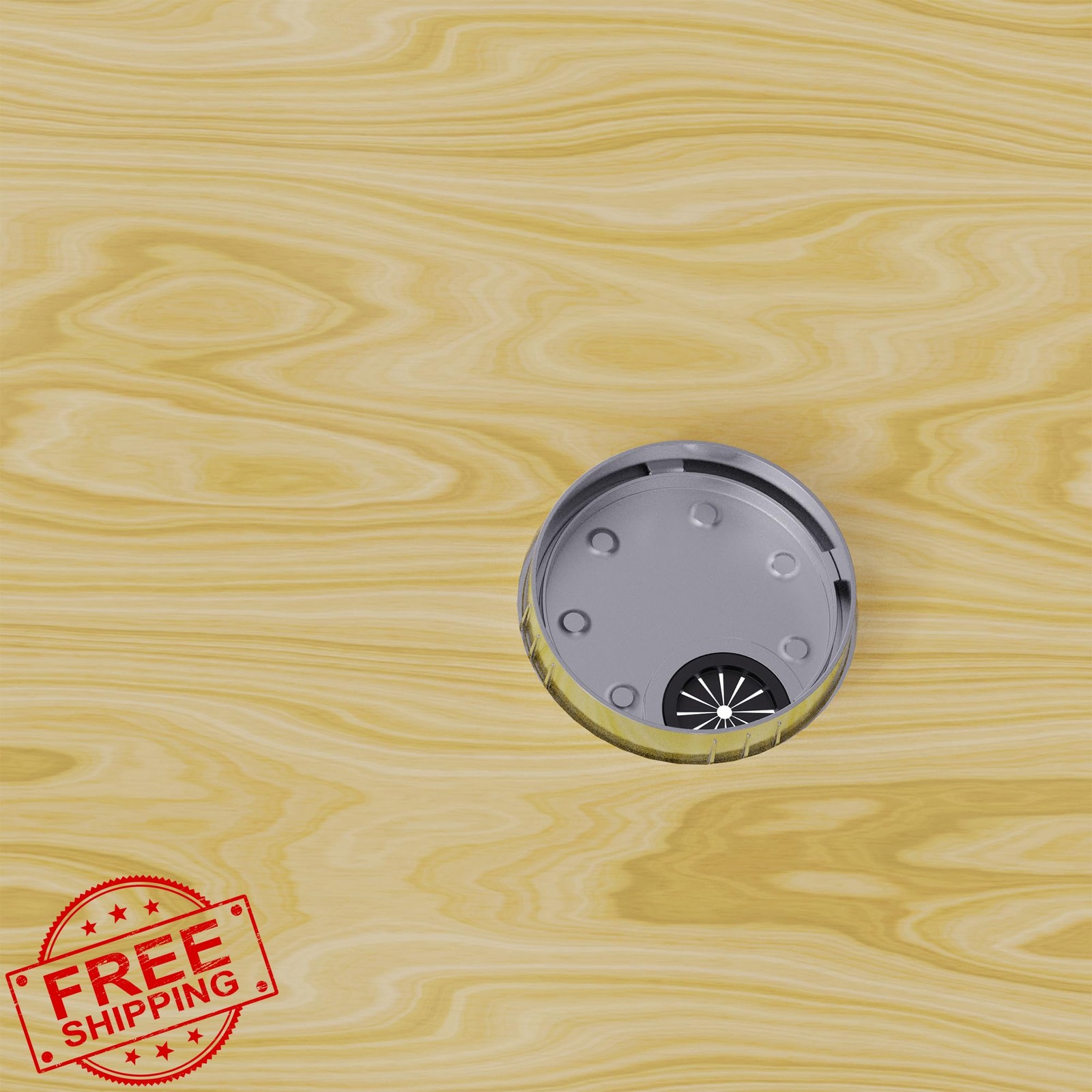 Skweawert 2-1/8″ Desk Grommet Silver Tone 2 Pack