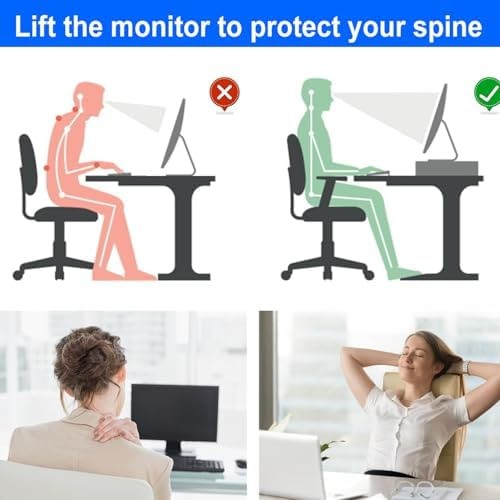 gianotter Desk Organizers and Accessories, Monitor Stand with Drawer and 2 Pe…