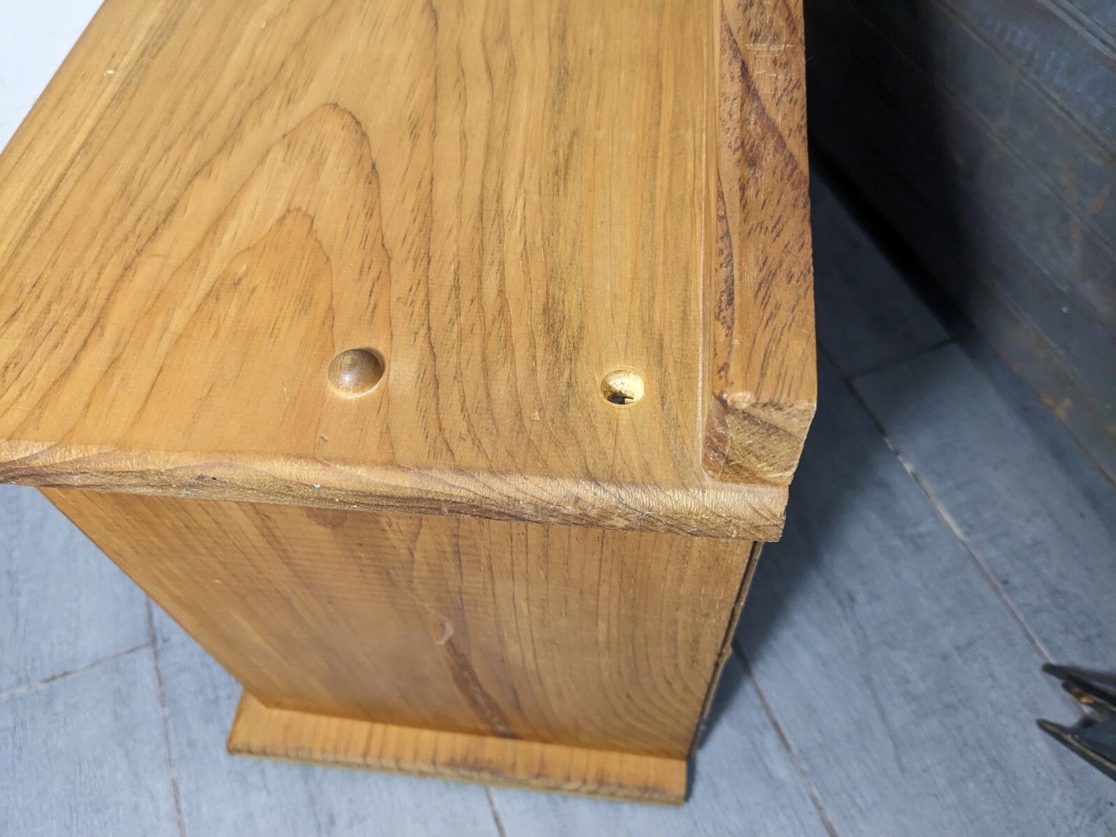 Vintage Rustic Pine Wood Office Desk Letter Holder Mail Organizer Cabinet