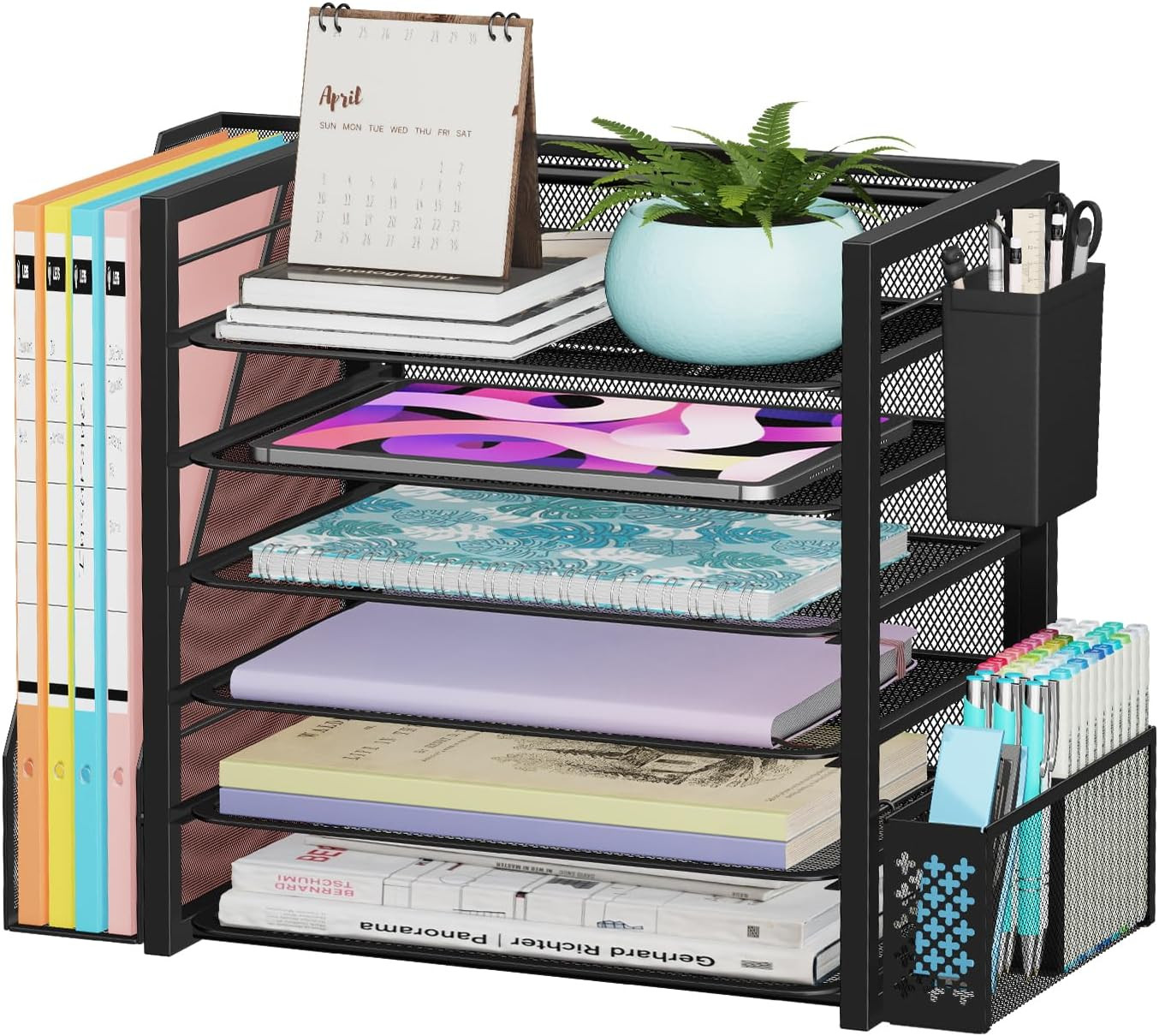 Simple Trending 6 Tier Desk File Organizer, Paper Letter Tray Organizer with Fil