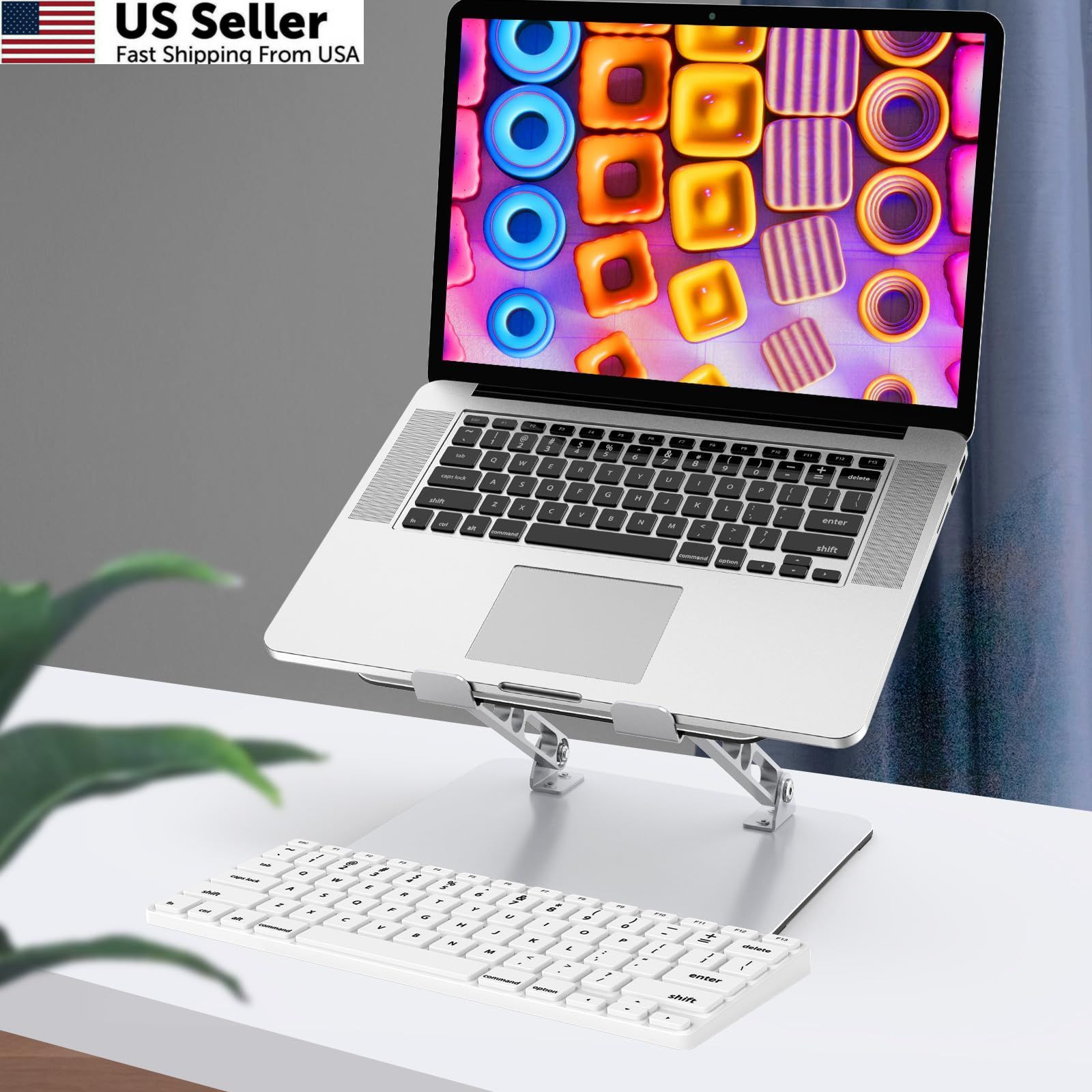 Gogoonike Laptop Stand for Desk, Adjustable Riser, Metal Foldable…