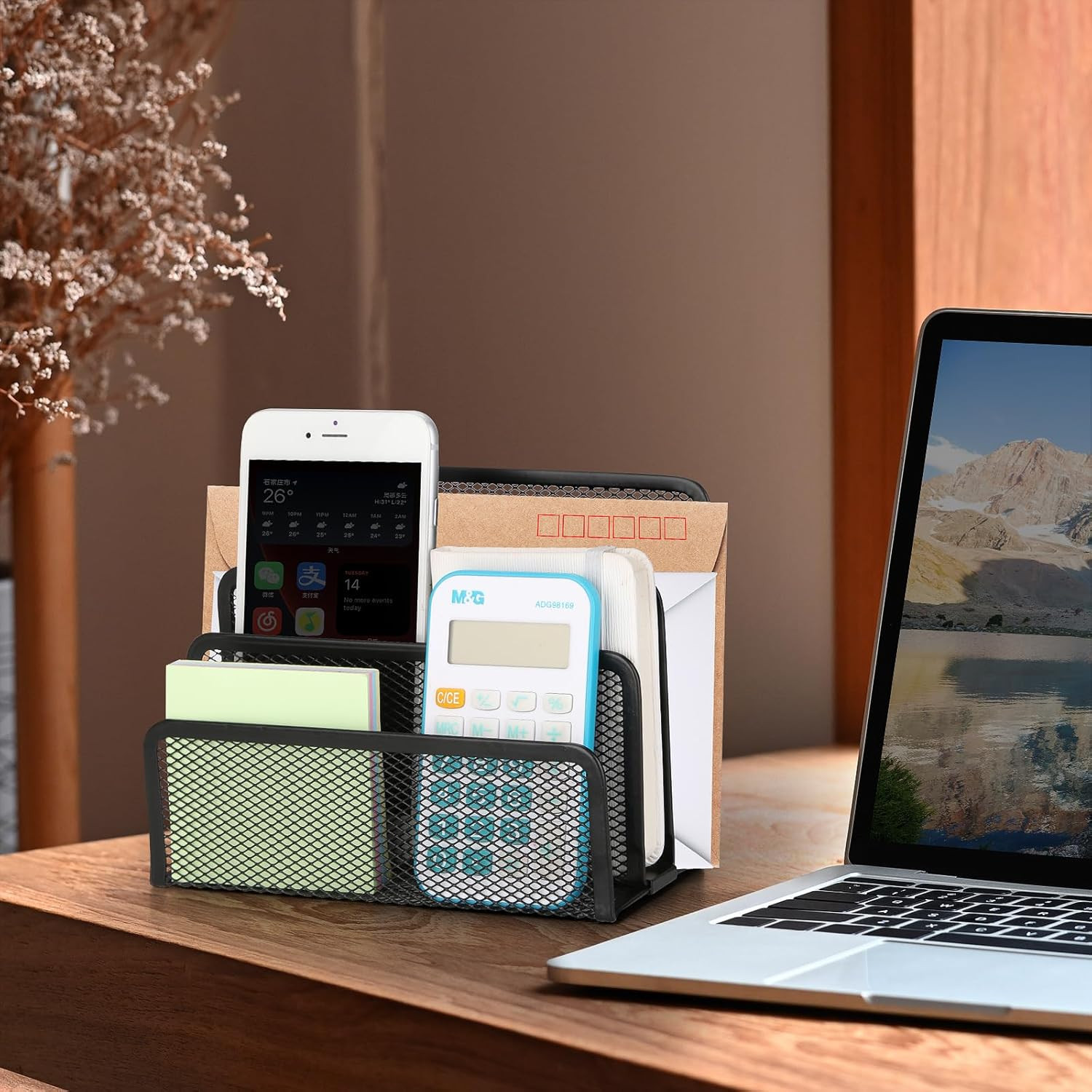 Metal Mesh Desk Mail Organizer 2 Pack Letter Paper File Holder Desktop Storage X