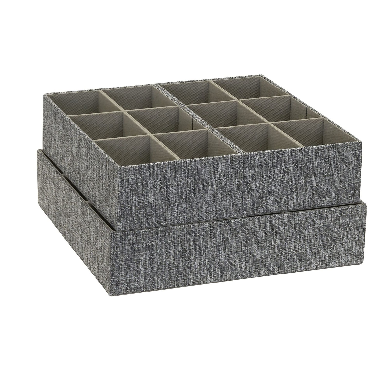 Household Essentials 3 Piece Drawer Organizers Starter Set, Graphite