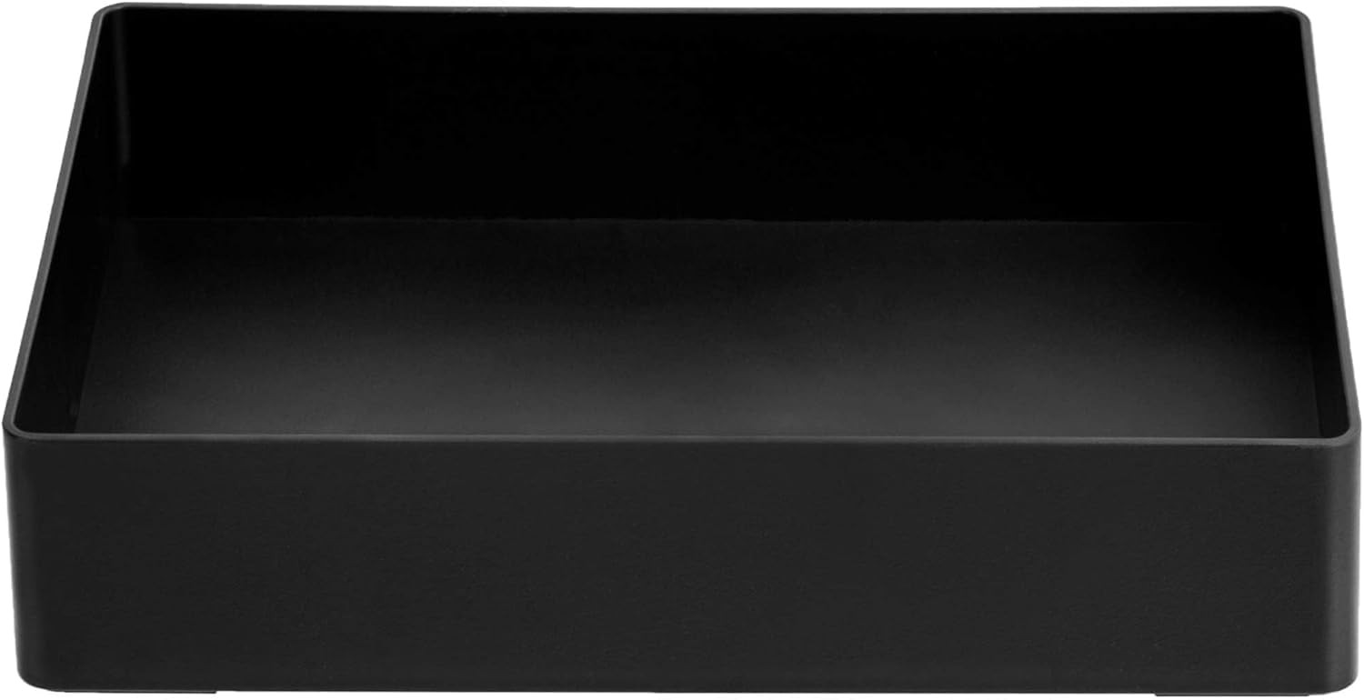 Amazon Basics Rectangular Plastic Desk 9.4″ x 6.7″ x 2″ (Pack of 2), Negro