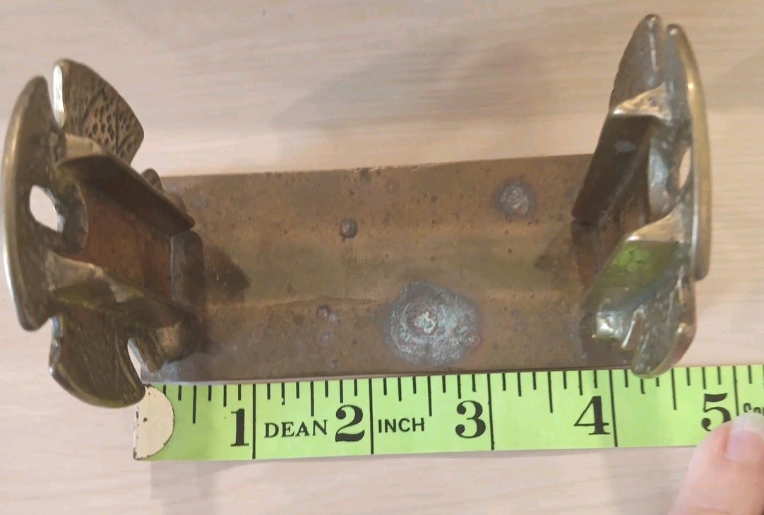 Brass Sand Dollar Beach Business Card Holder Desk Office Nautical Ocean Seashell