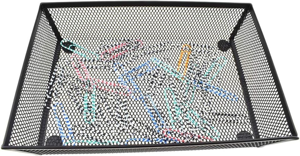 Stackable Mesh Tray Cup 9 x 6 x 2 inches Sturdy Container for Desk Drawer Org…