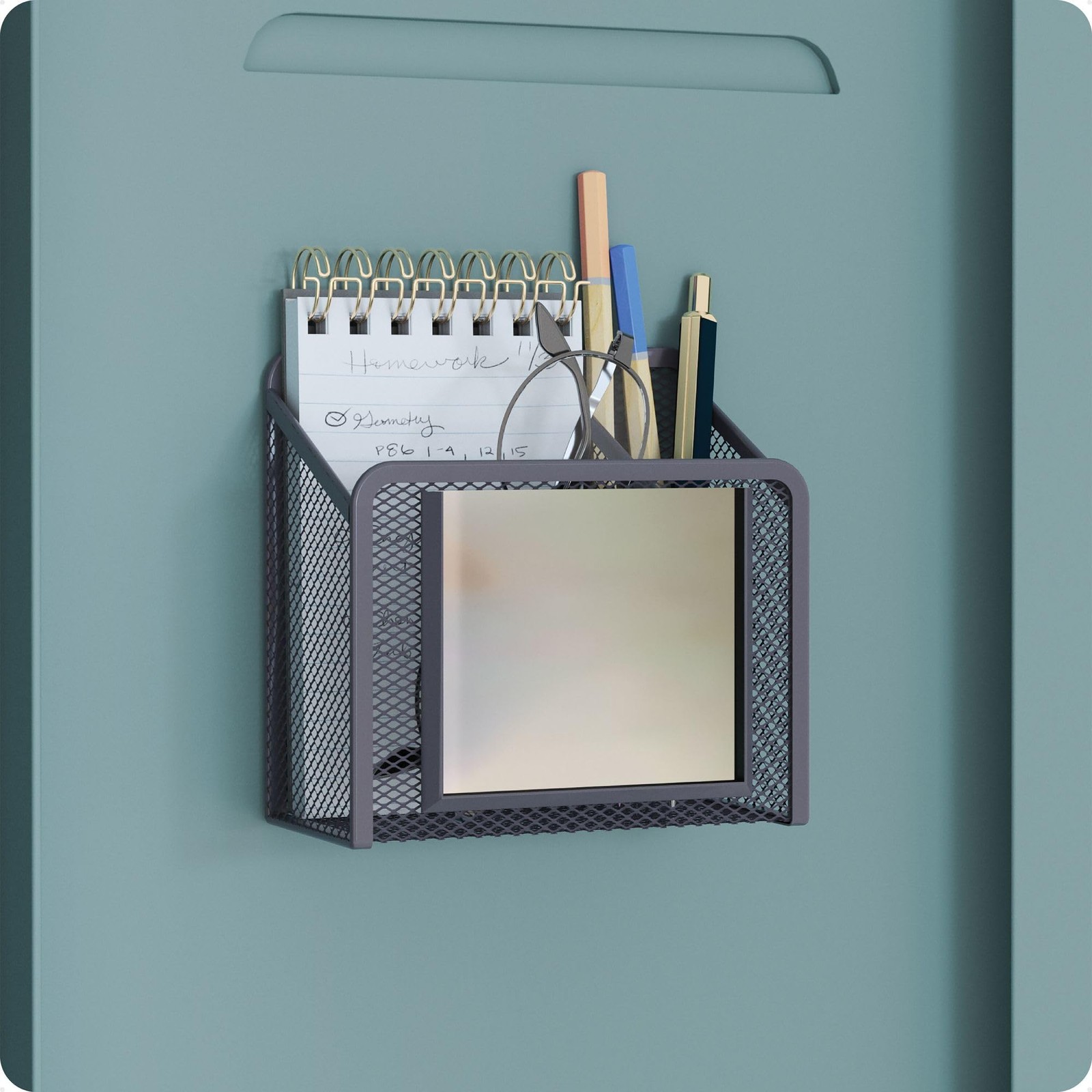 U Brands Dusty Black Magnetic Locker Cup with Mirror,