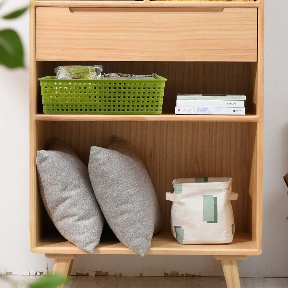 Plastic Shallow Storage Basket Trays 3 Piece Set Office Paper Organizer