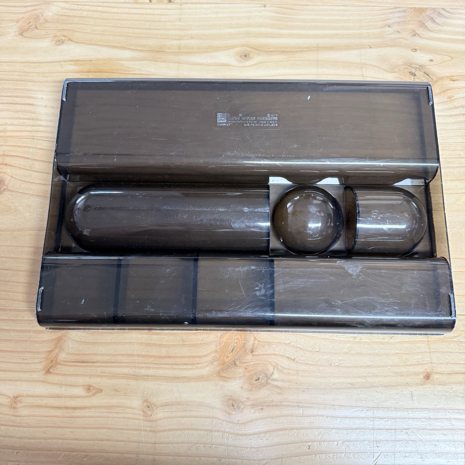 Vintage Eldon Office Products Catchall Desk Tray Organizer 13″x9” Smoky Brown