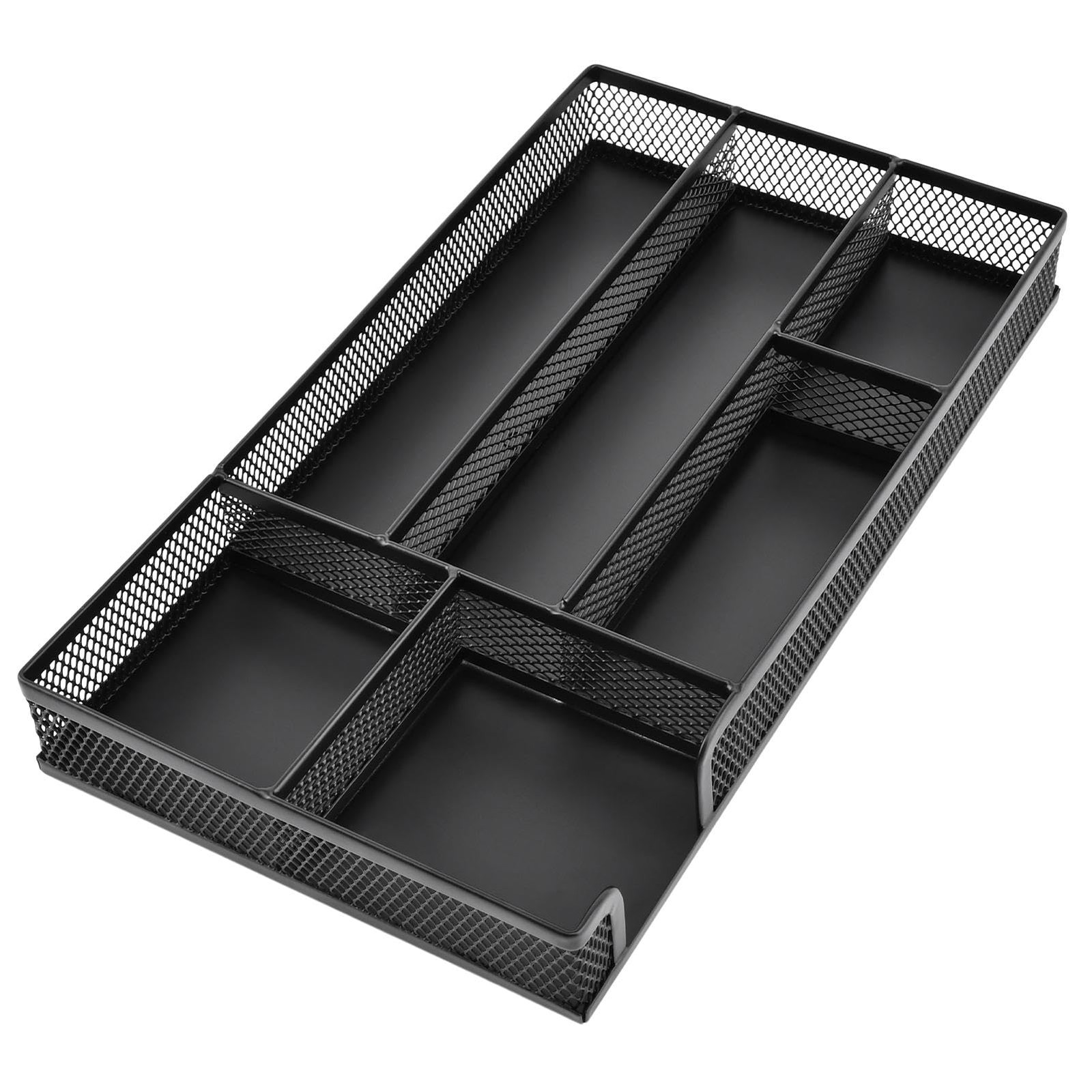 Loyanger Desk Drawer Organizer, Office Metal Mesh Divider Black