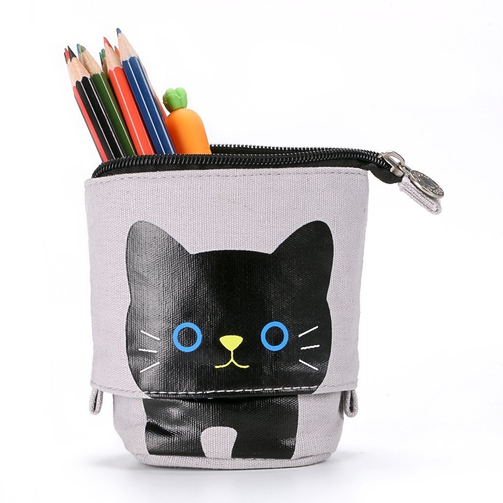 Telescopic Pencil Pouch Standing Pen Holder Cute Pencil Bags Stand Up Pen Cas…