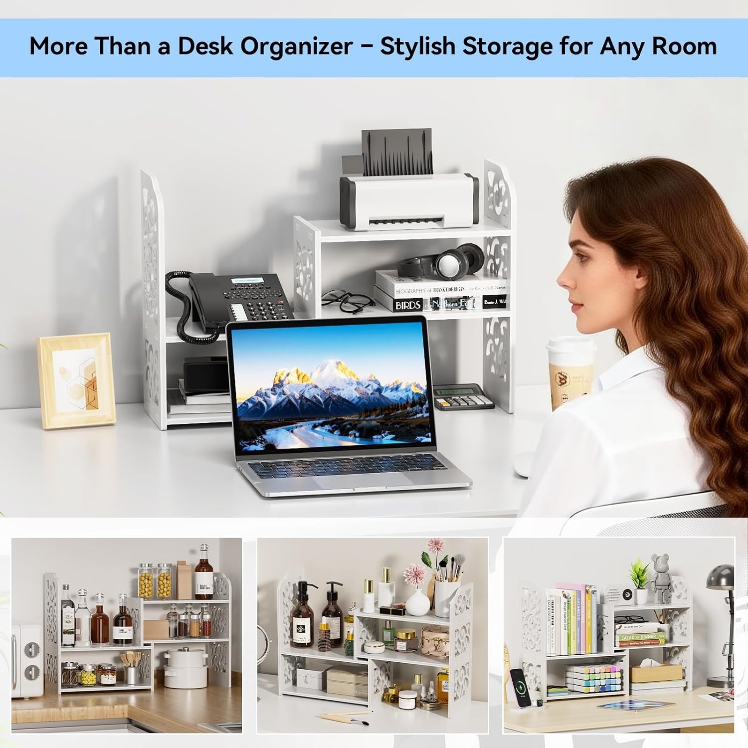 Space-Saving Adjustable Desk Shelf – Lightweight & Easy Assembly for Quick Setup