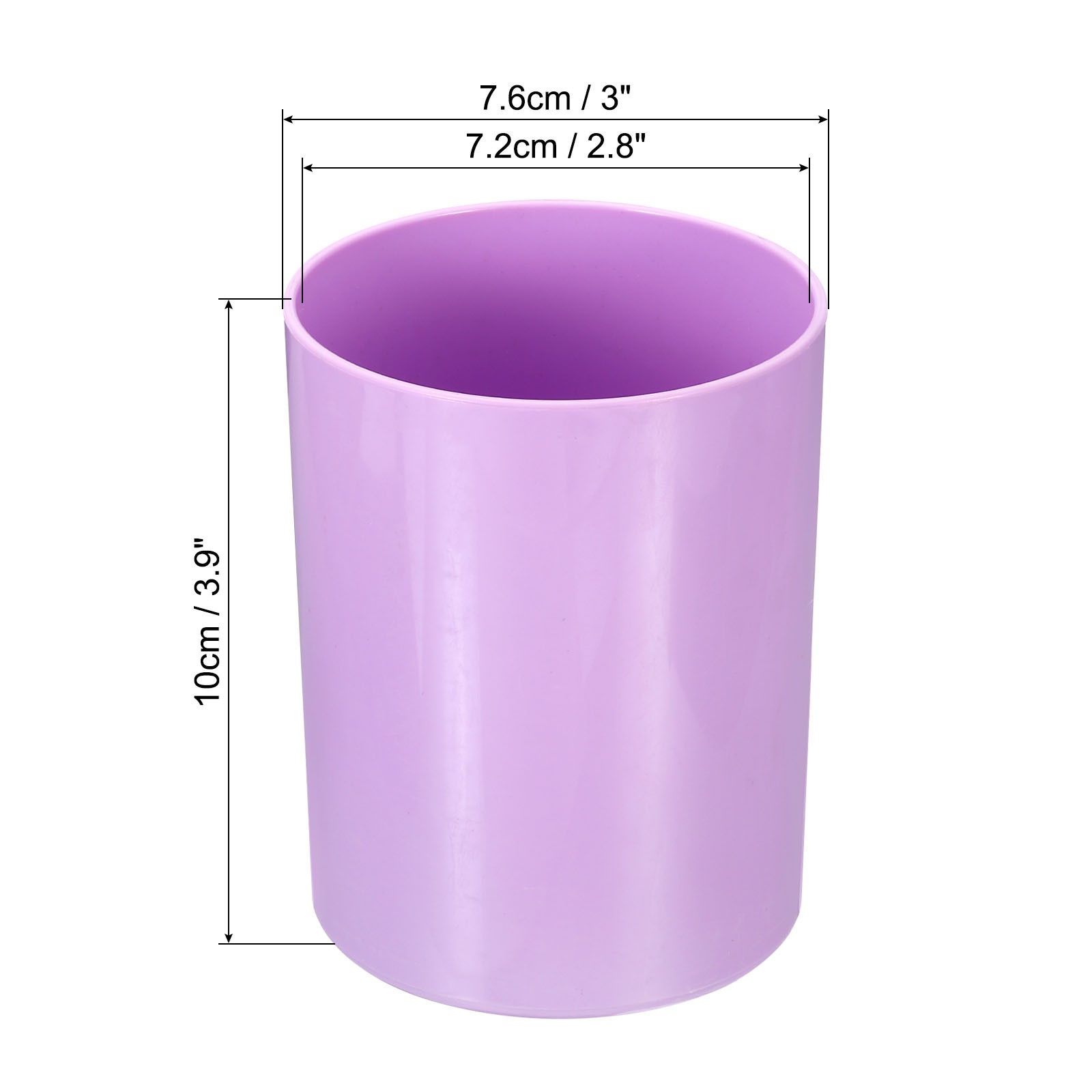 Pencil Holder Plastic Makeup Brush Holder Round Desktop Organizer Purple