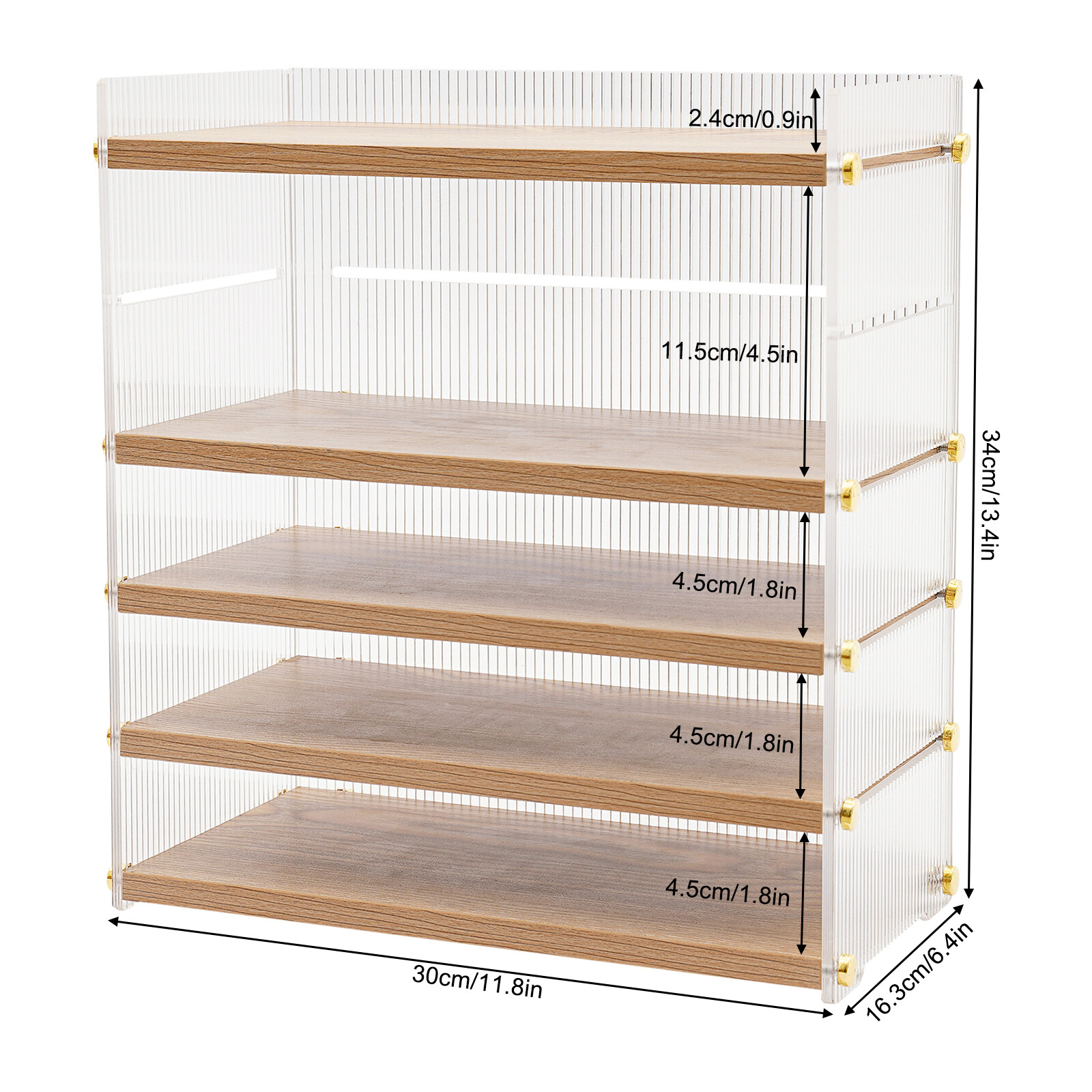 5 Tiers Rectangle Desk Organizer Desktop Storage Cabinet Tabletop Storage Box