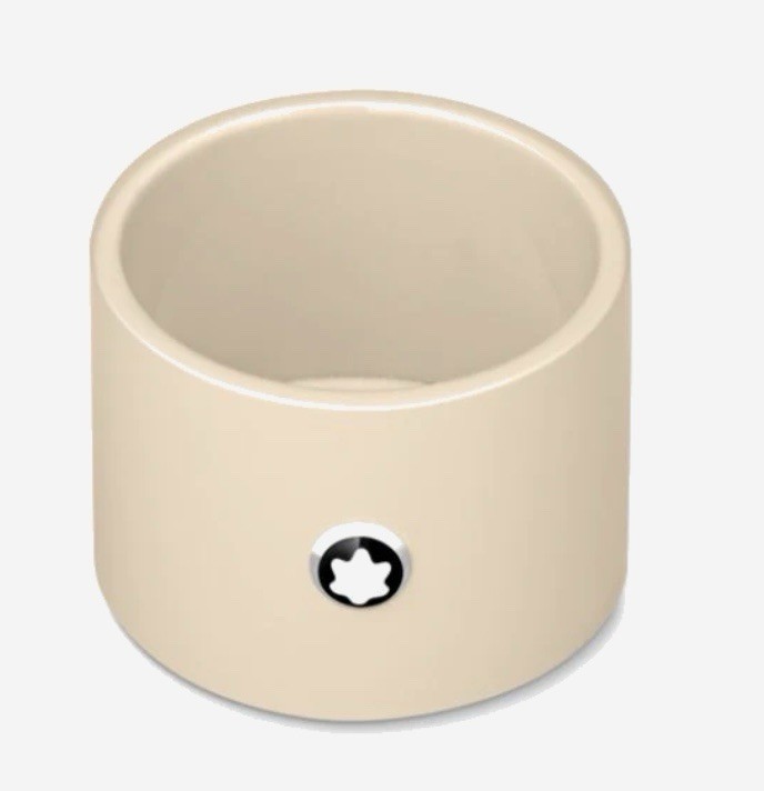 New Montblanc Desk Tray Round Small Lacquer Ivory 133170 Retail $170