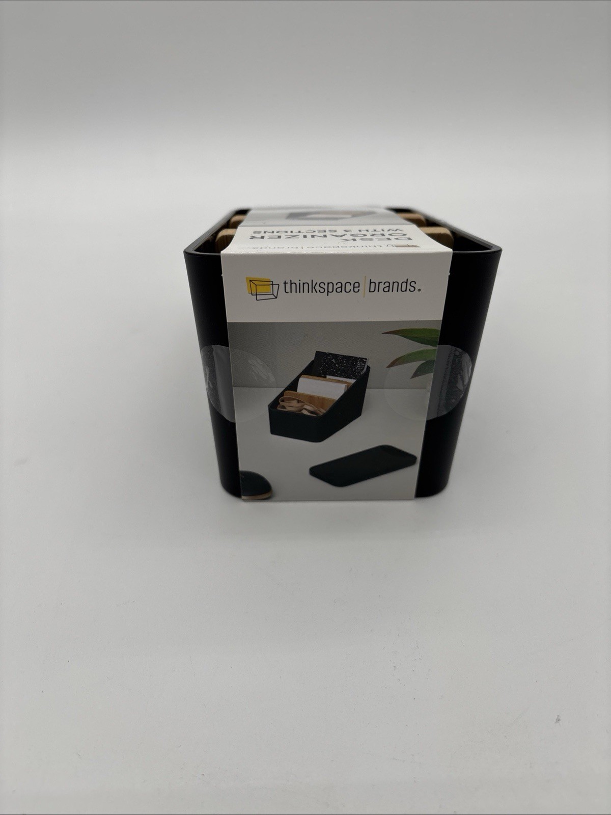 Thinkspace Desk Organizer 3 Compartment Storage Black, NEW 3.75″ x 6.1″ x 4″