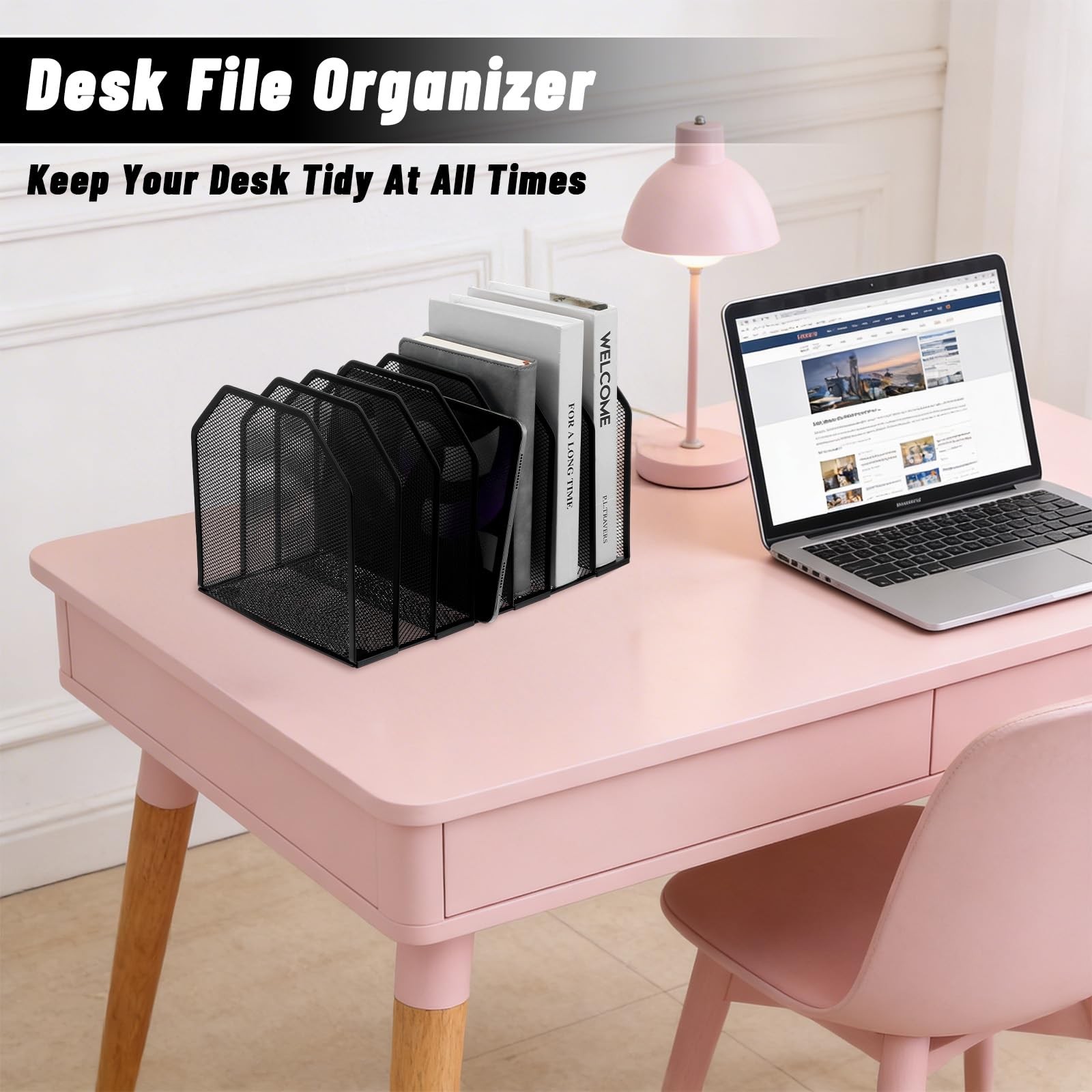 Metal 7-Section File Folder Organizer & Upright File Sorter Holder | Heavy-Du…