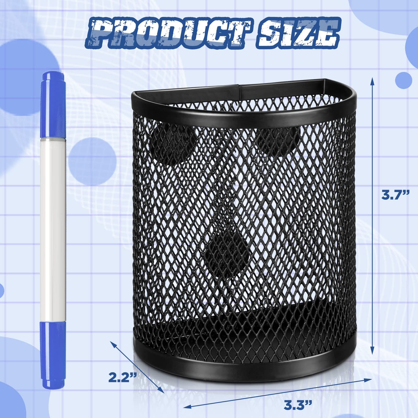 12 Pcs Black Magnetic Pen Pencil Holder with 3 Magnets Magnetic Marker Holder…