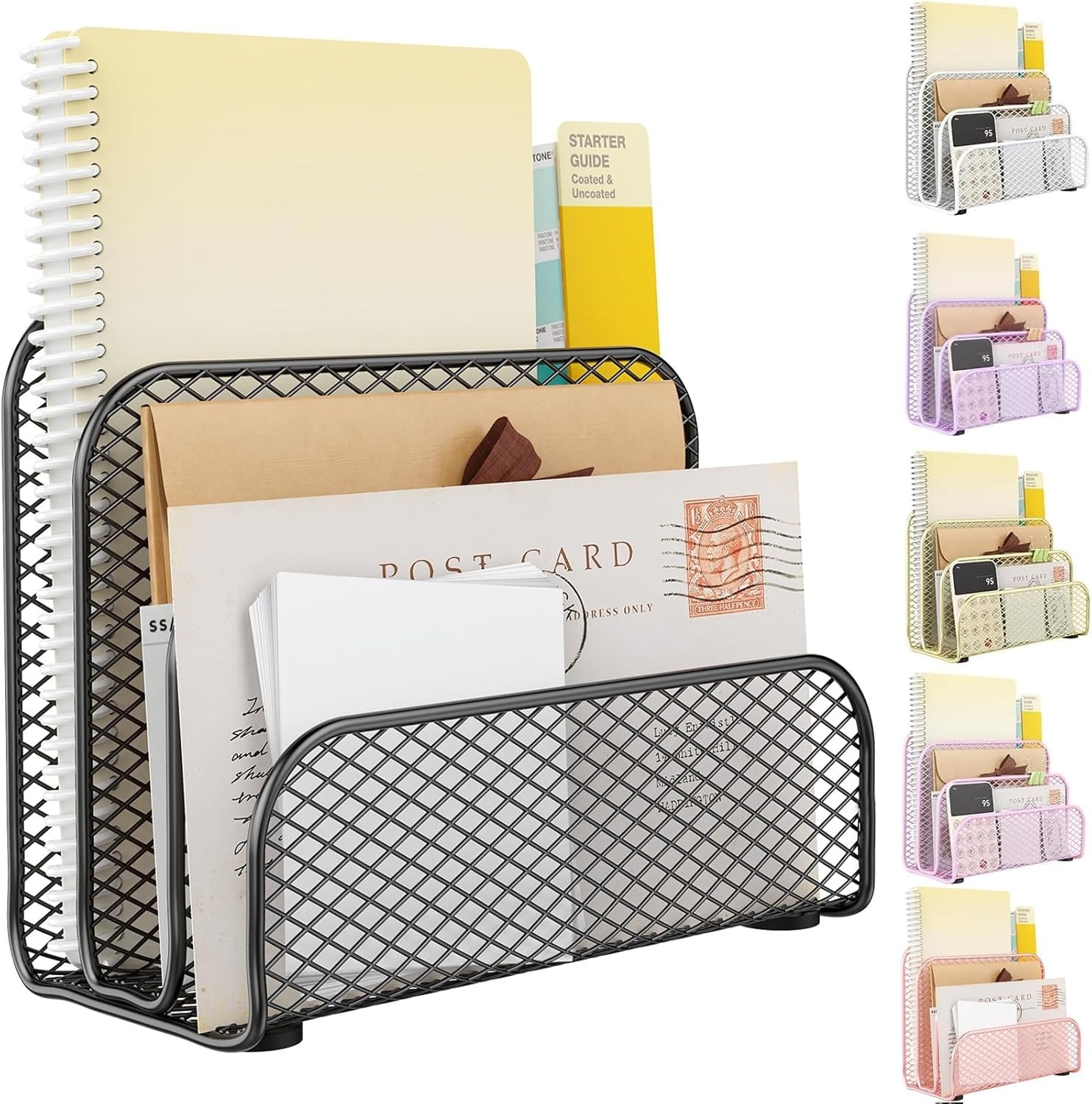 Mail Organizer Countertop, Metal File Holder with 3-Slot, Bill Organizer for …