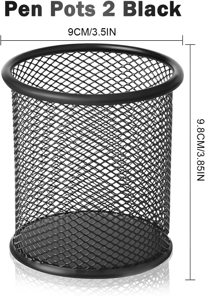 Mesh Metal Pen Holder Desk Organizer Pencil Cup 2 Pack
