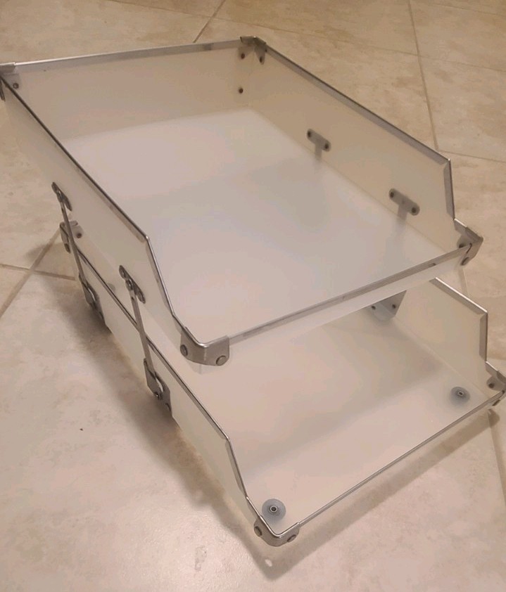 2-Tier Paper Tray Desk Organizer Filing In/Out *Compact & Lightweight*