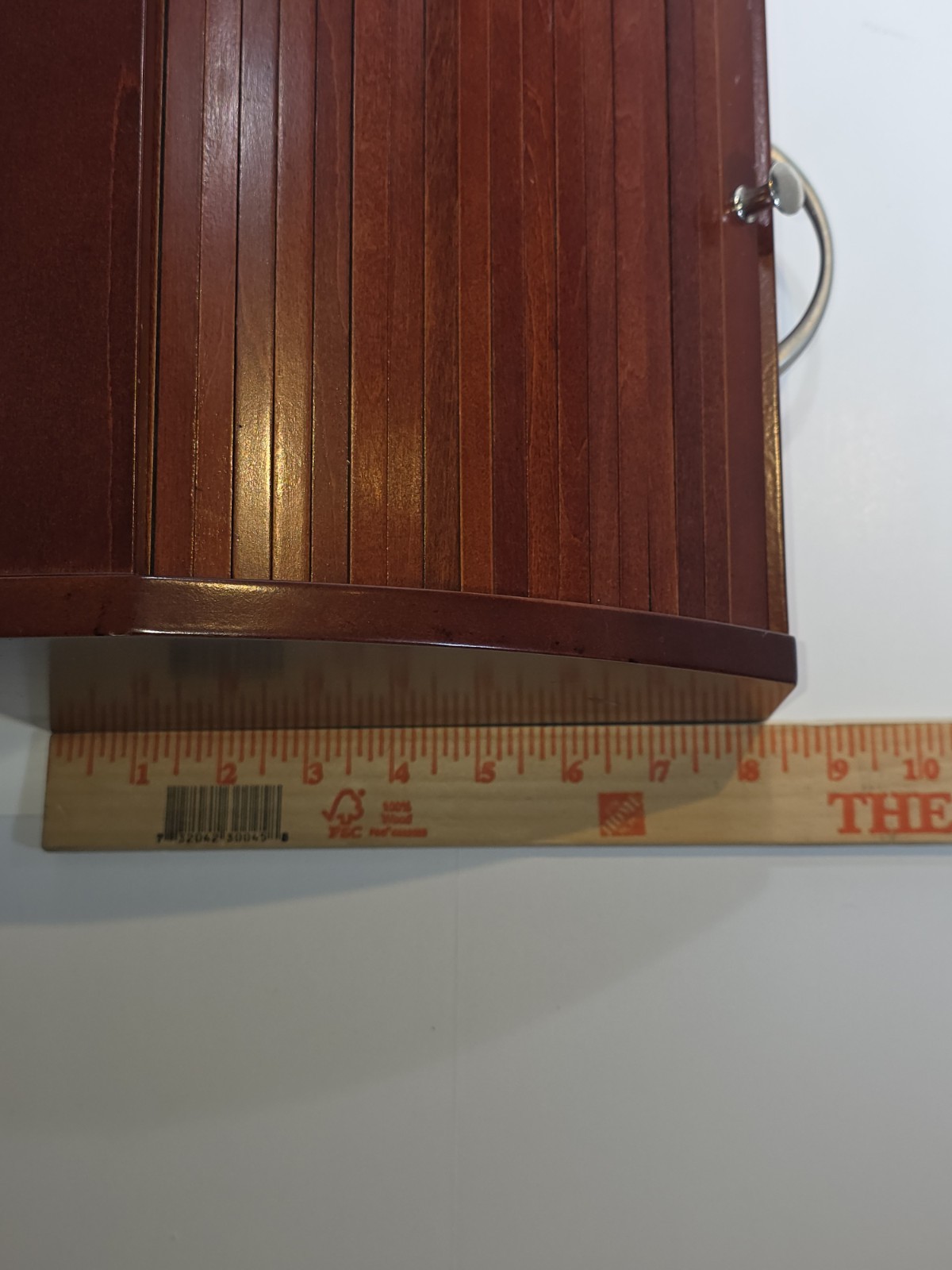 Mahogany Desk Organizer w/ Roll-Top Storage & Drawer 15 × 8