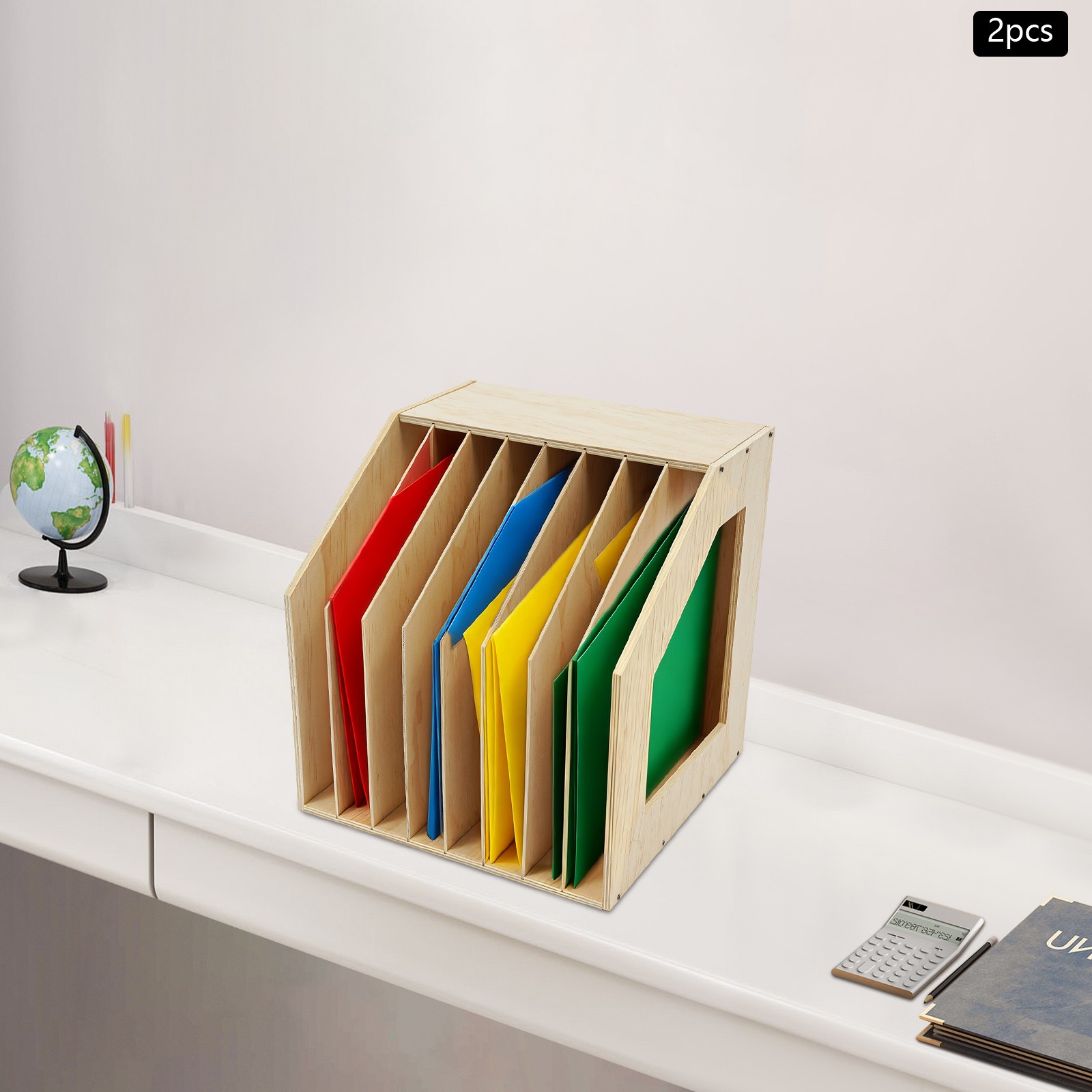 8 Slots Paper Filing Holder, Paper Storage Filing Organizer 12.99*9.84*13.78in