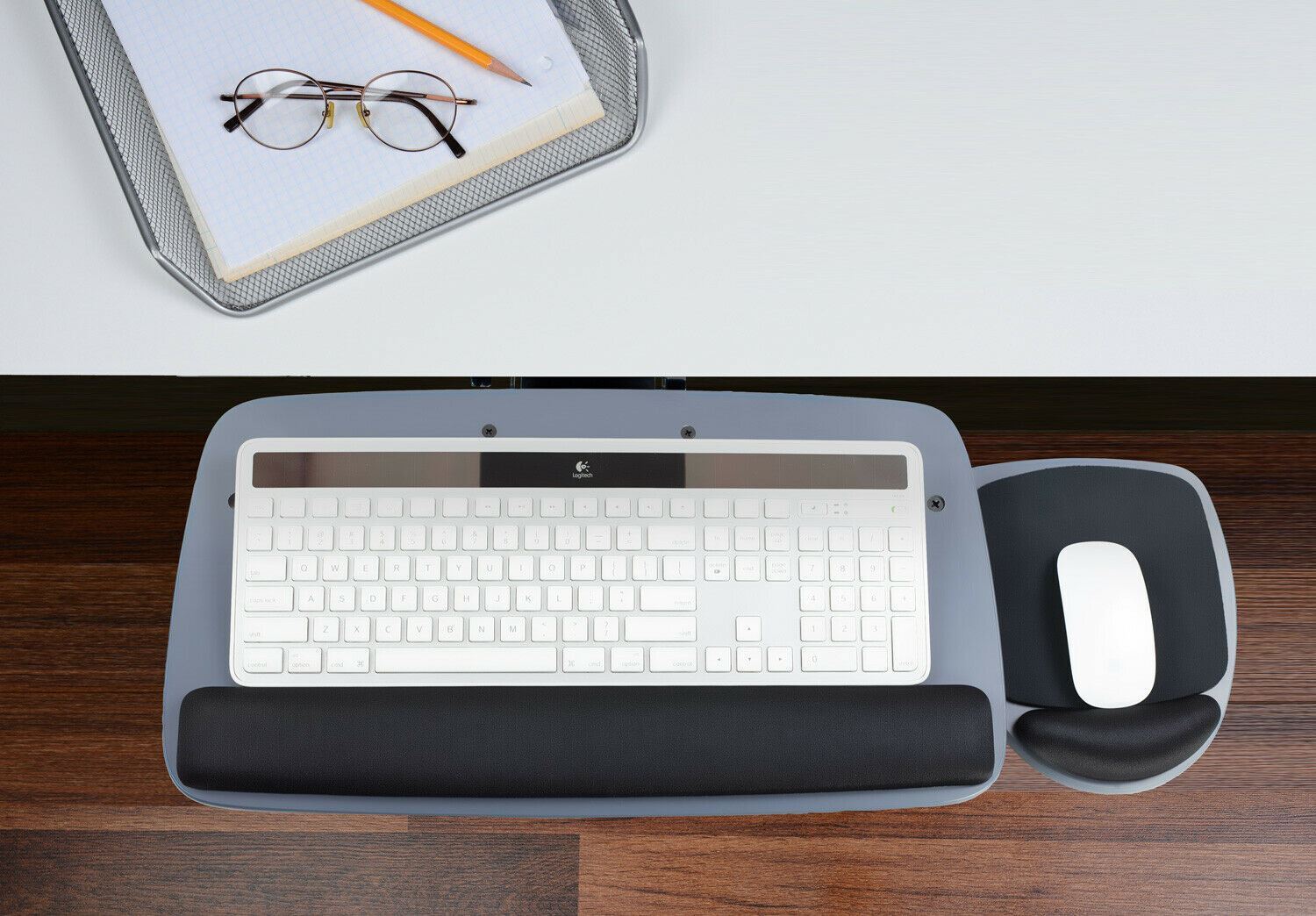 Mount-It! Under Desk Keyboard Tray with Ergonomic Wrist Rest Pad |17.25 Inch