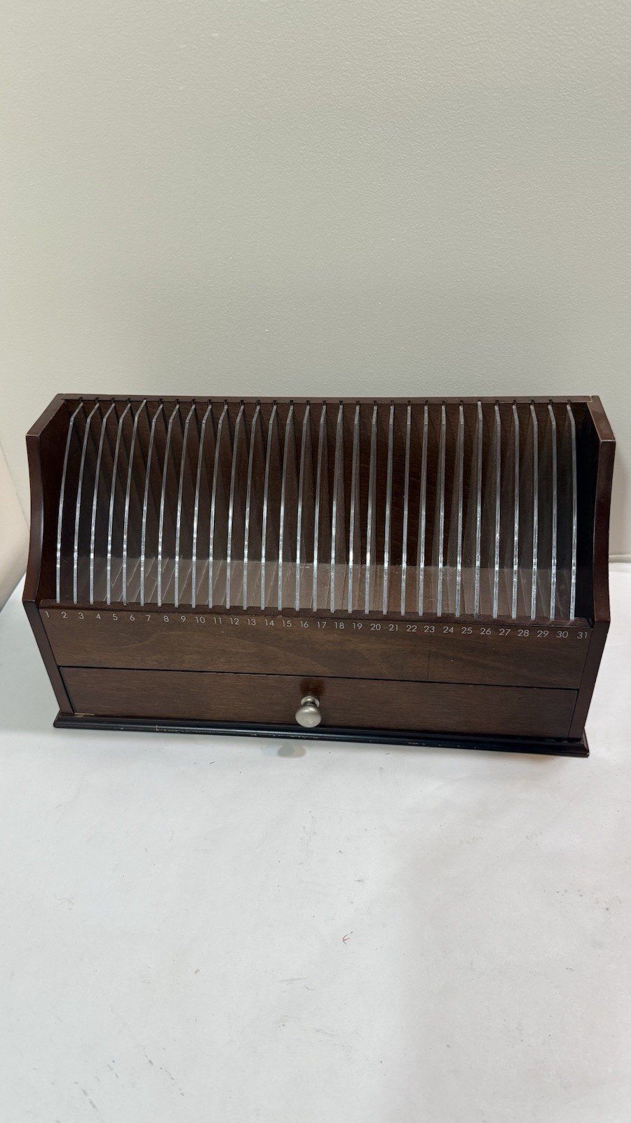 Wooden Desk Organizer With 31 Slots And A Pull Out Drawer