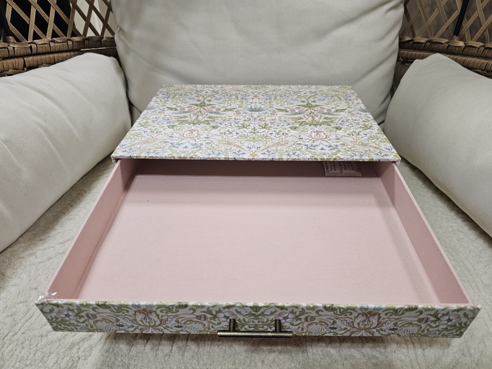 Morris and Co Strawberry Thief Desk Organizer Storage Box with 3 Drawer Rare
