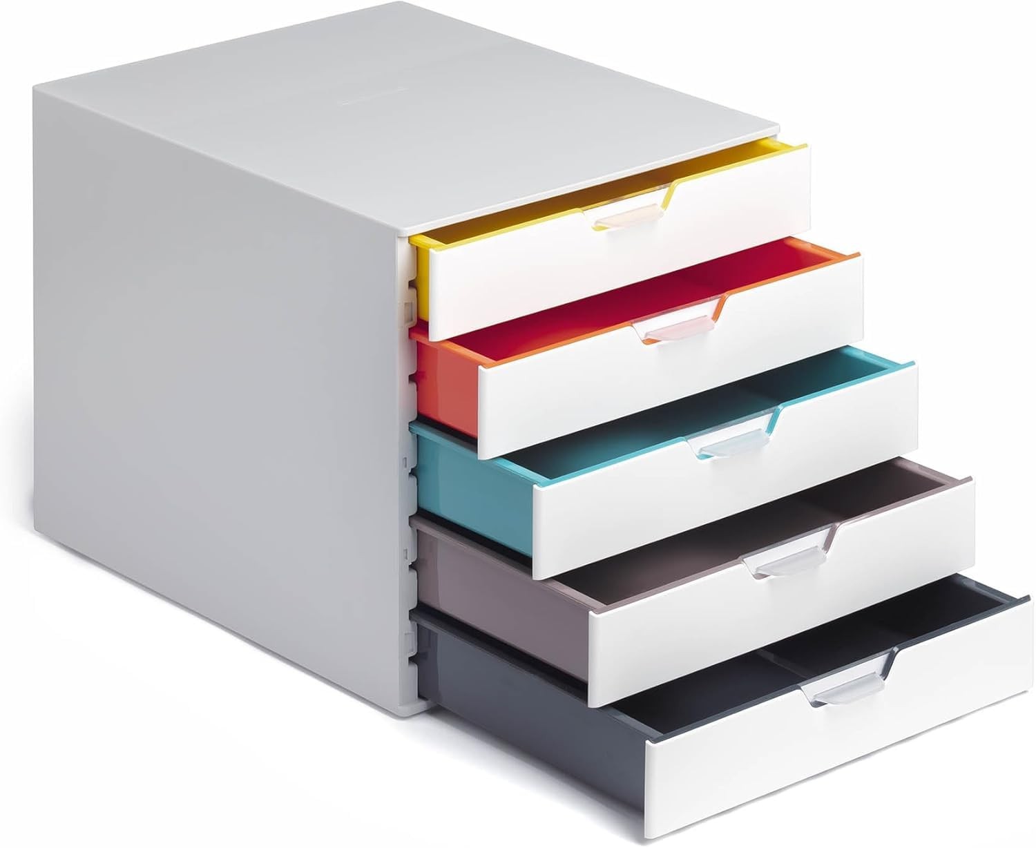 5 Drawer Unit – White Desktop Storage for Letter Size Files – Easy Organization