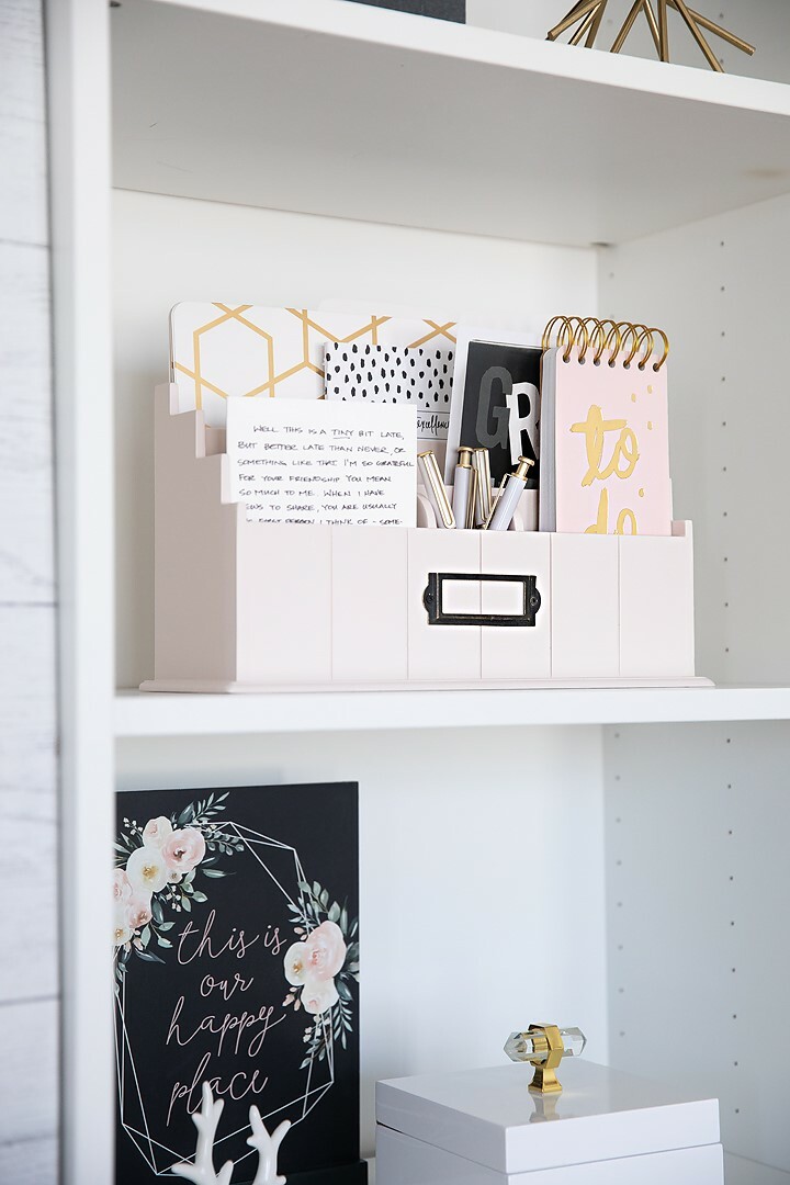 Blu Monaco Light Pink Wooden Mail Organizer – 3 Tier Blush Pink Desk Organizer