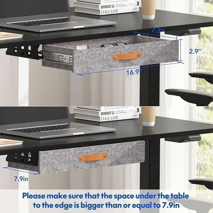 Sliding Under Desk Felt Drawer Organizer w/ Rails – NEW OPEN BOX
